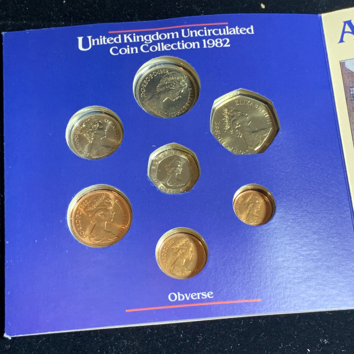 《竞宝斋》钱币微拍-第5场（0佣金包邮） 原装英国 1982年 7枚装卡装精制套币 包装有脱落