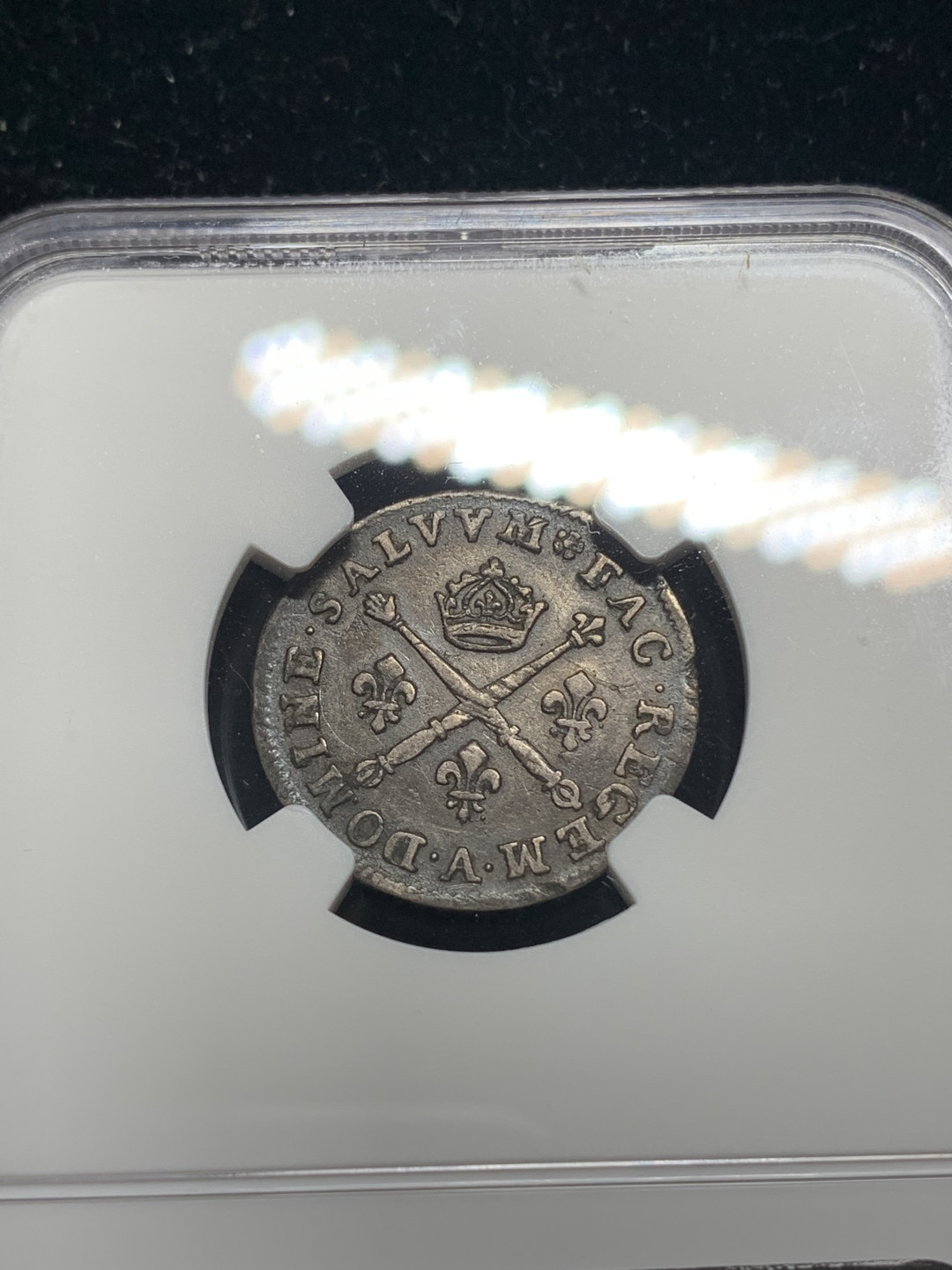 《竞宝斋》钱币微拍-第5场（0佣金包邮） NGC-VF 法国路易十四 1704年 10S 传世老包浆 银币