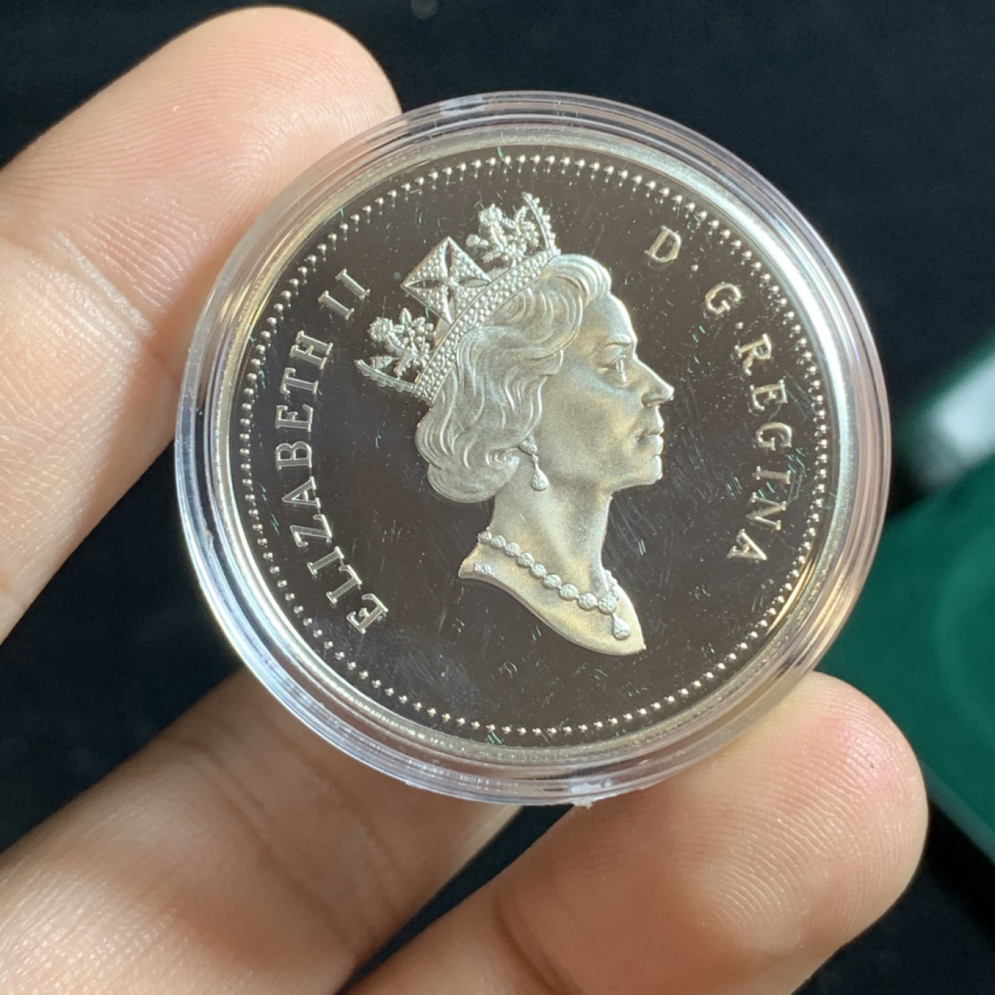 《竞宝斋》钱币微拍-第5场（0佣金包邮） 925银，原盒证书加拿大1999年 夏洛特岛225周年纪念 1元 银币精铸币PROOF