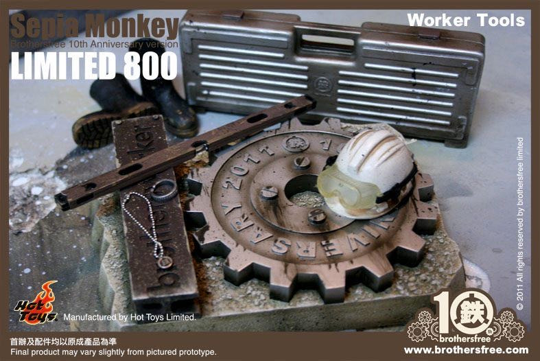 零元拍：Brothersfree x Hot Toys: Sepia Monkey (铁人兄弟10周年黄沙版)- 限定800体，全新未拆