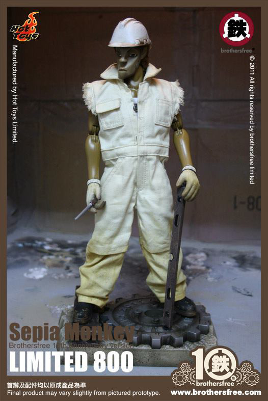 零元拍：Brothersfree x Hot Toys: Sepia Monkey (铁人兄弟10周年黄沙版)- 限定800体，全新未拆