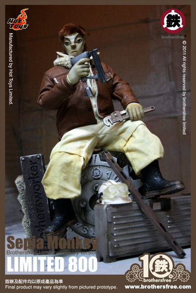 零元拍：Brothersfree x Hot Toys: Sepia Monkey (铁人兄弟10周年黄沙版)- 限定800体，全新未拆 - 零元拍：Brothersfree x Hot Toys: Sepia Monkey (铁人兄弟10周年黄沙版)- 限定800体，全新未拆
