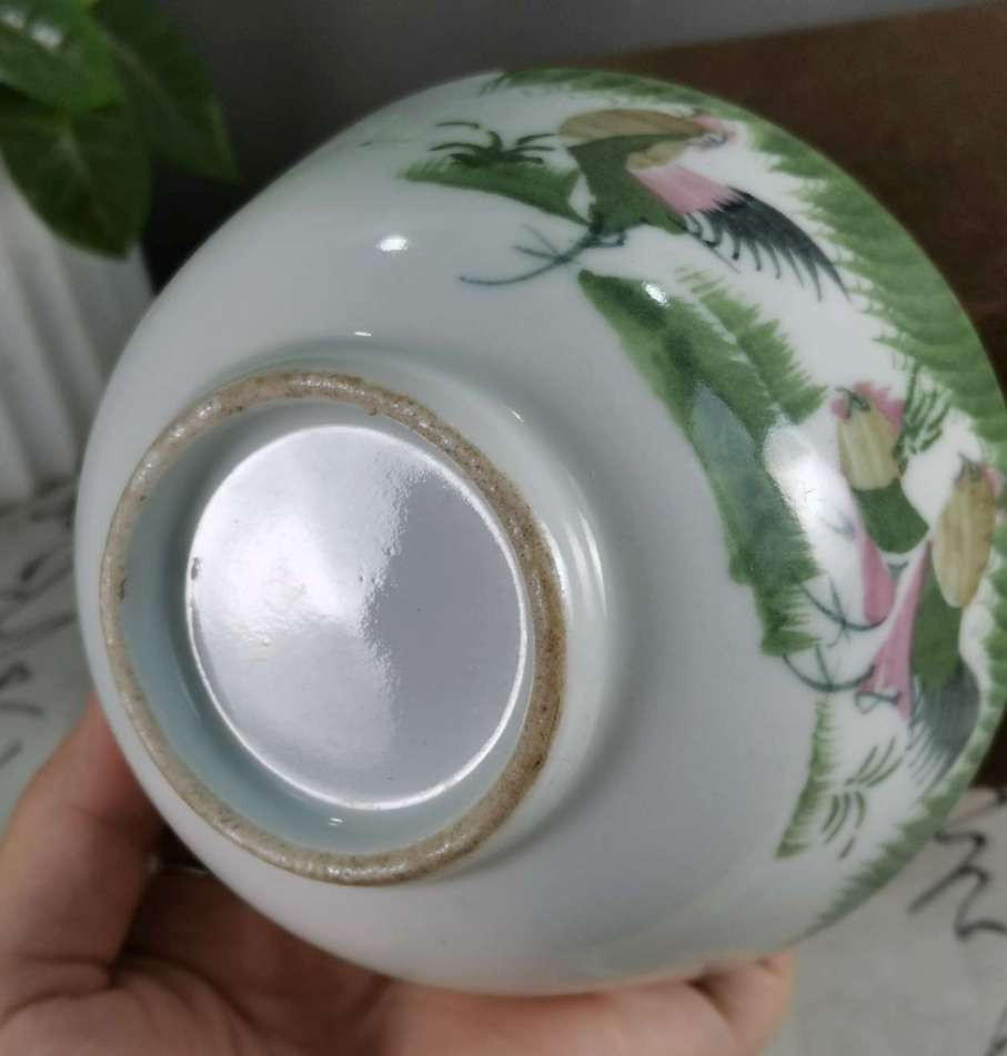 N&C 第十六期: 精品古董文物专场 全品～民国釉下彩鸡公碗 超精，超细，釉下粉彩，非常高级，胎薄玉化度高，寓意好，鸿运当头，收藏佳品！