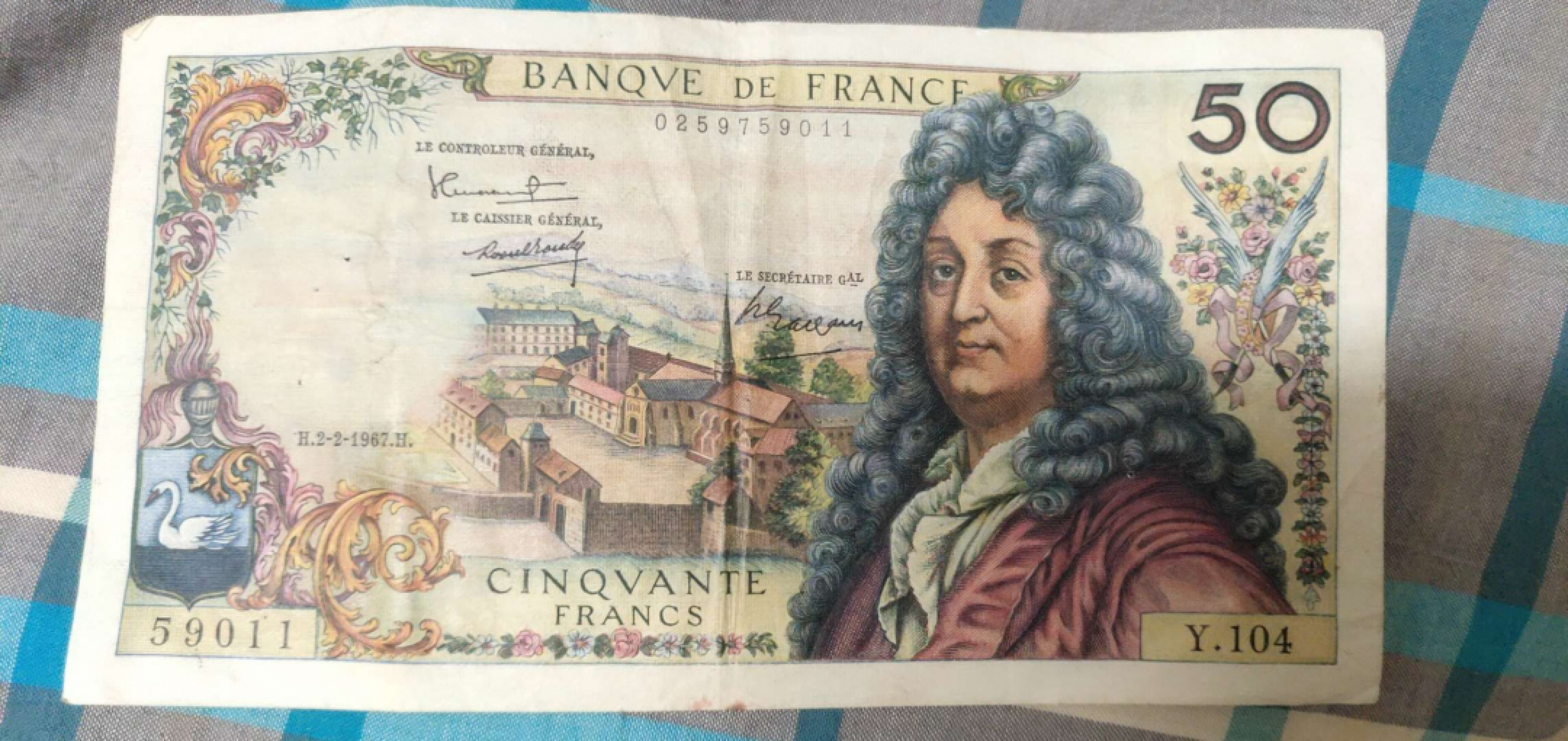 N&C 第十六期: 精品古董文物专场 法国拉辛50法郎 品相如图还不错 有针孔