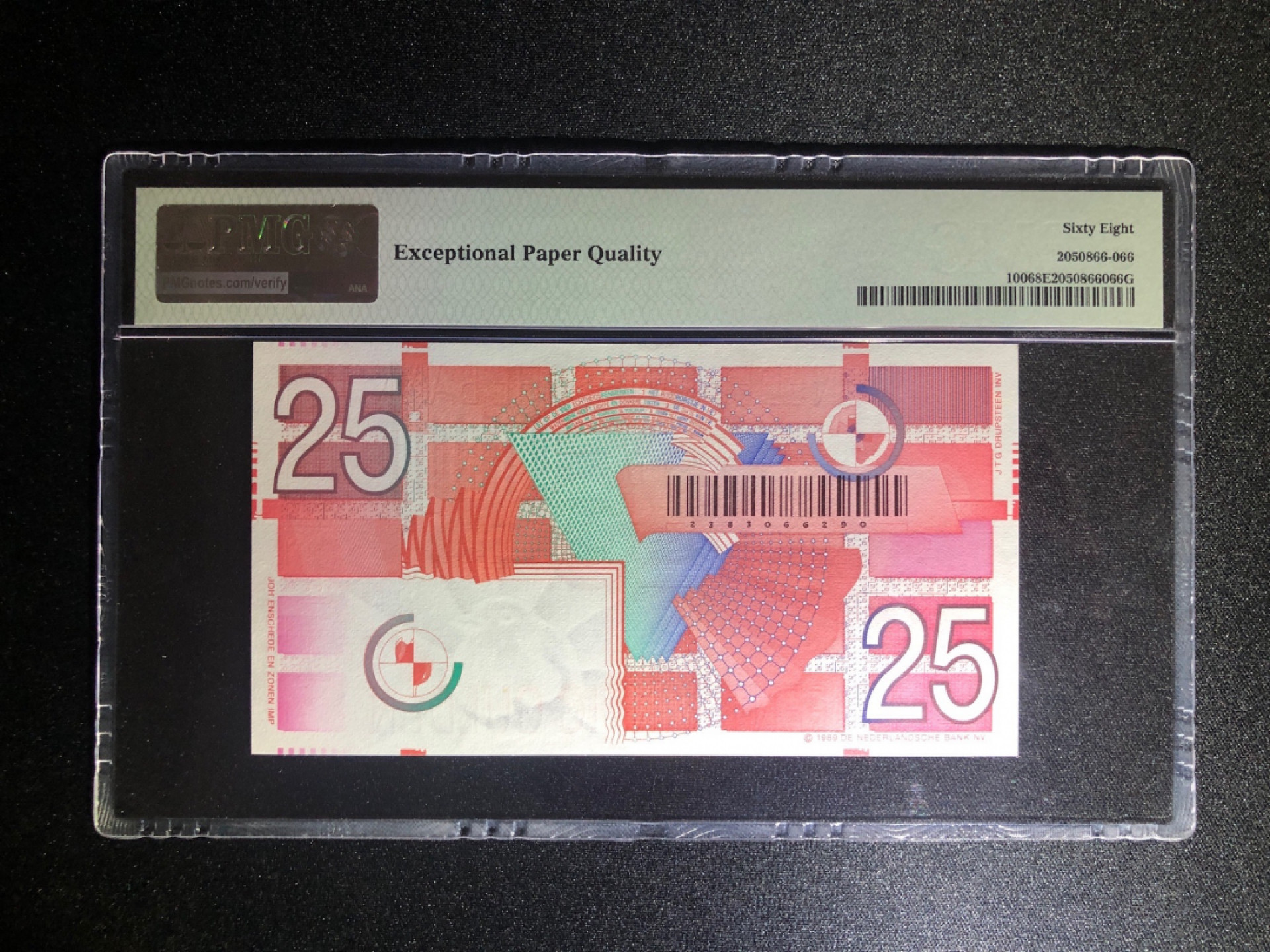 《张总收藏》37期—国庆精品 荷兰25盾 PMG68E 齿轮版无47高分 1989年