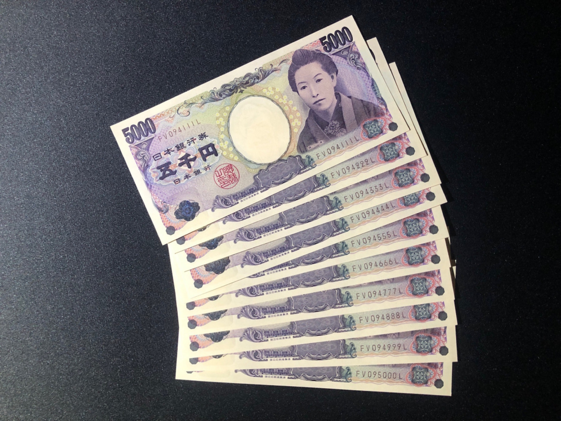 《张总收藏》37期—国庆精品 日本5000元10张 UNC 豹子号十连 女小说家樋口一叶
