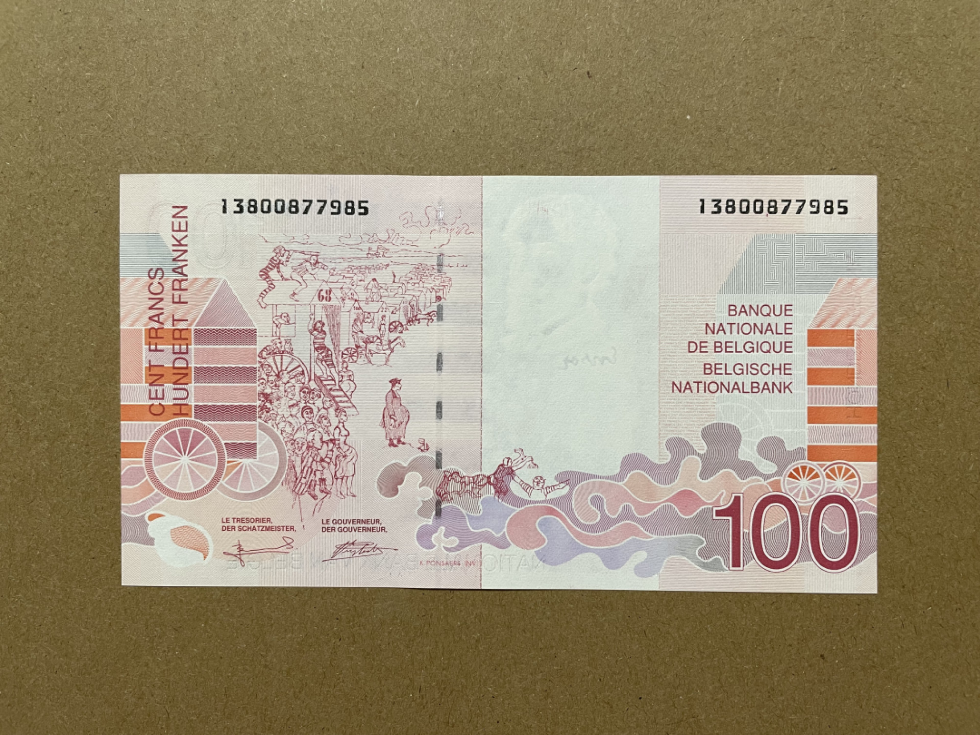 《张总收藏》37期—国庆精品 比利时100法郎 UNC 末版