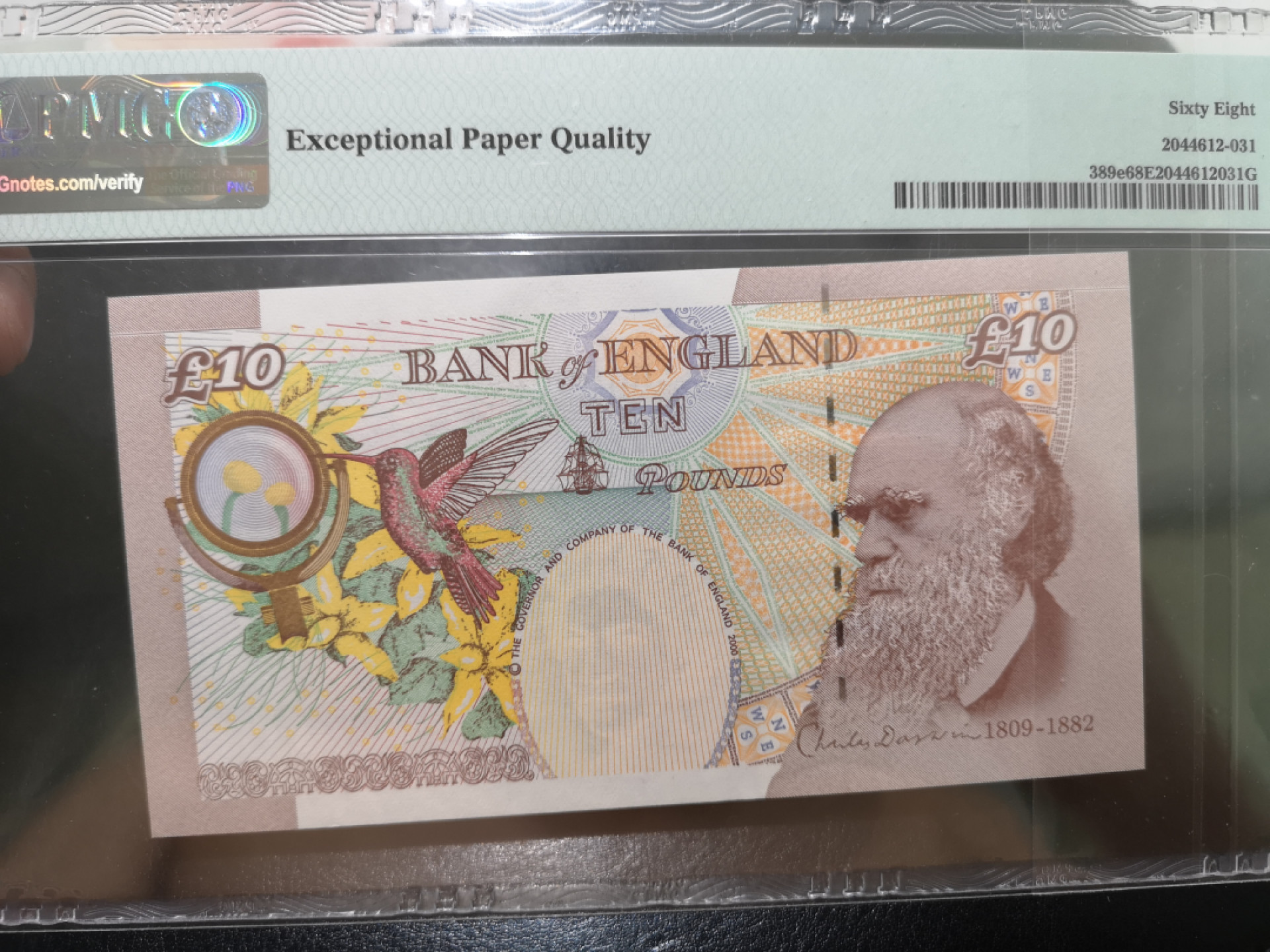 《外钞收藏家》第一百三十期拍卖 2000年英国E序列10镑 PMG68 超高分 靓号