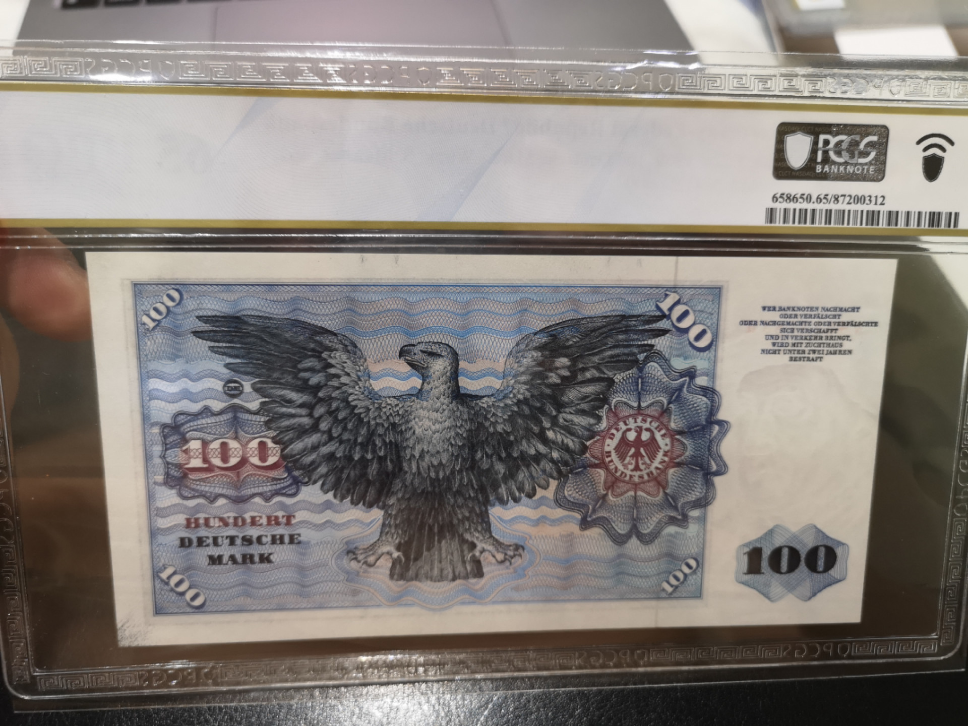 《外钞收藏家》第一百三十期拍卖 1960年联邦德国100马克 PCGS65  初版 尾88