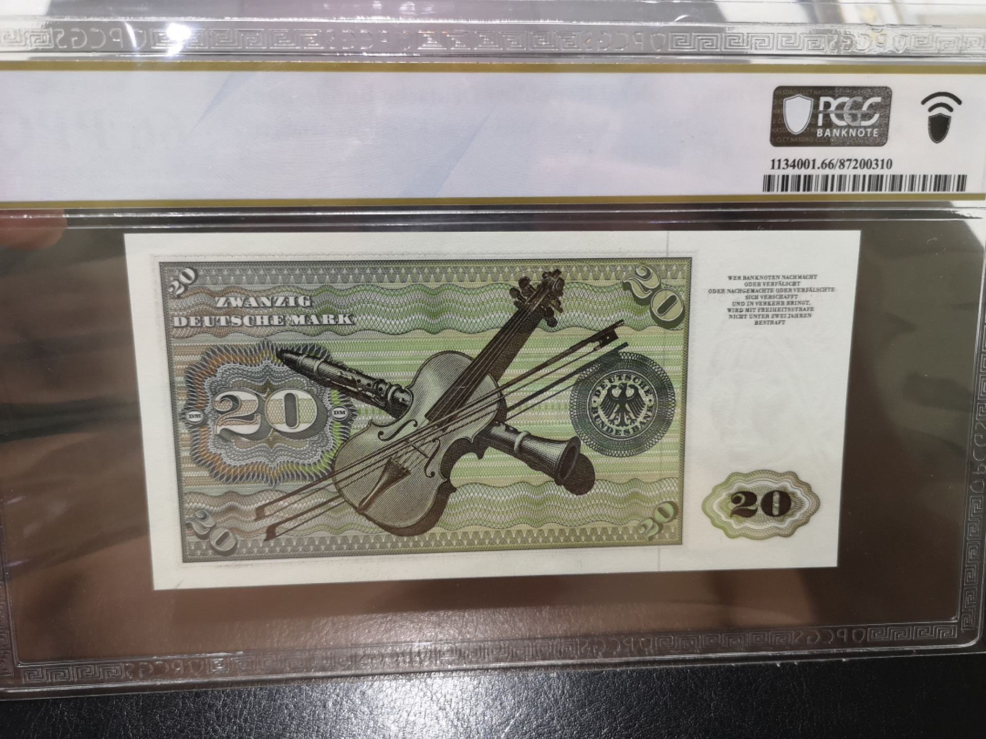 《外钞收藏家》第一百三十期拍卖 1970年联邦德国20马克 PCGS66