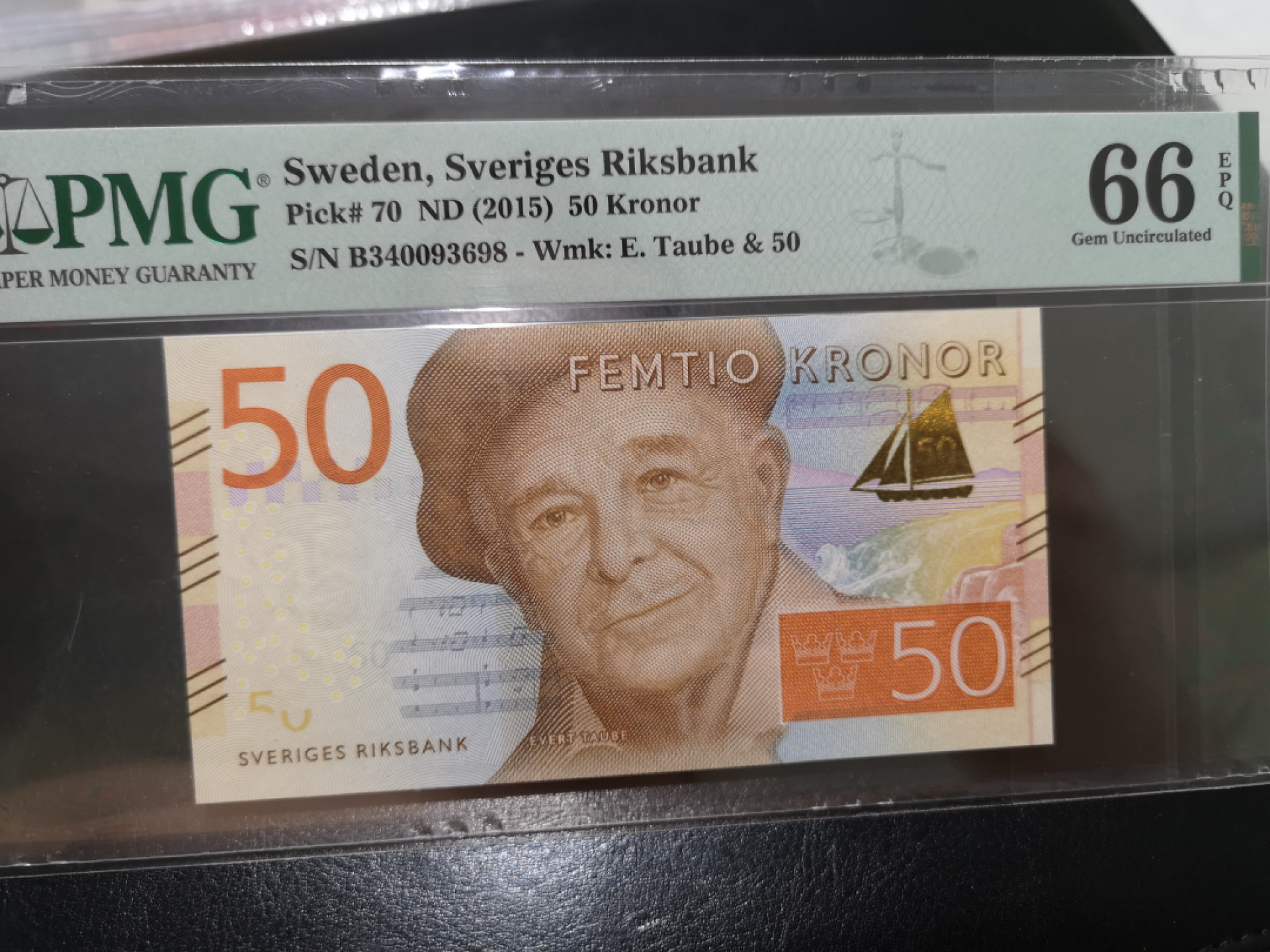 《外钞收藏家》第一百三十期拍卖 2015年瑞典50克朗 PMG66
