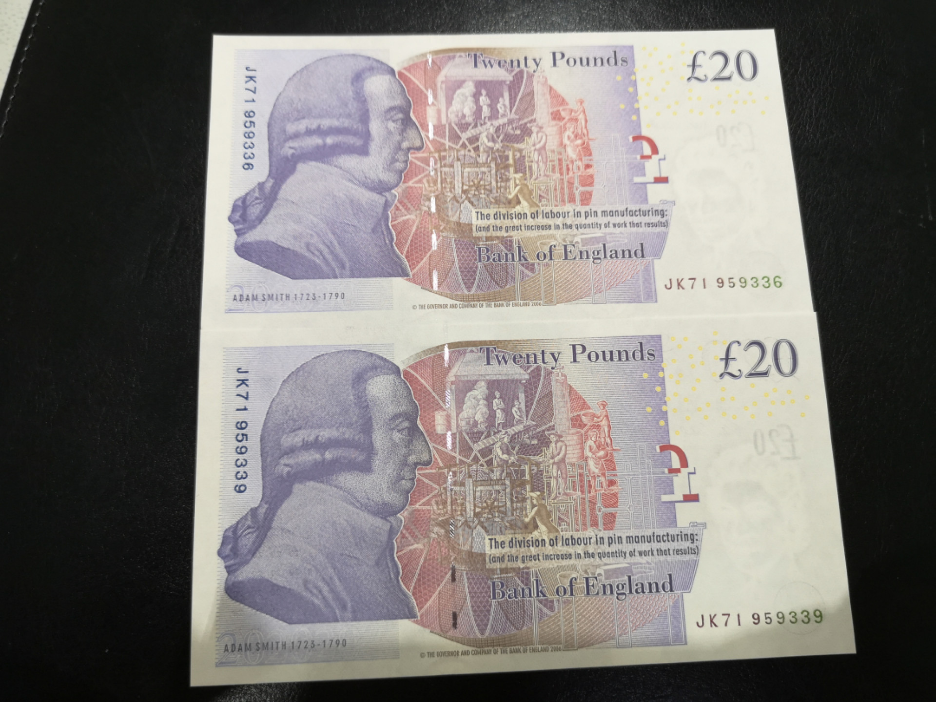 《外钞收藏家》第一百三十期拍卖 F序列20镑 两张一起 全新UNC