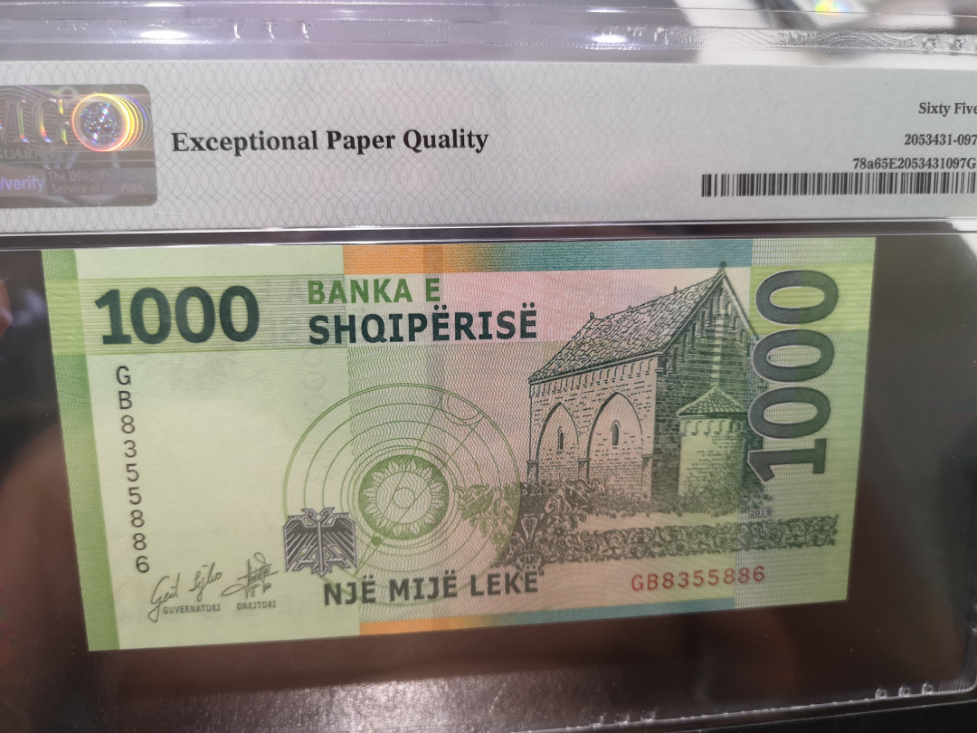 《外钞收藏家》第一百三十期拍卖 2019年阿尔巴尼亚1000 PMG65