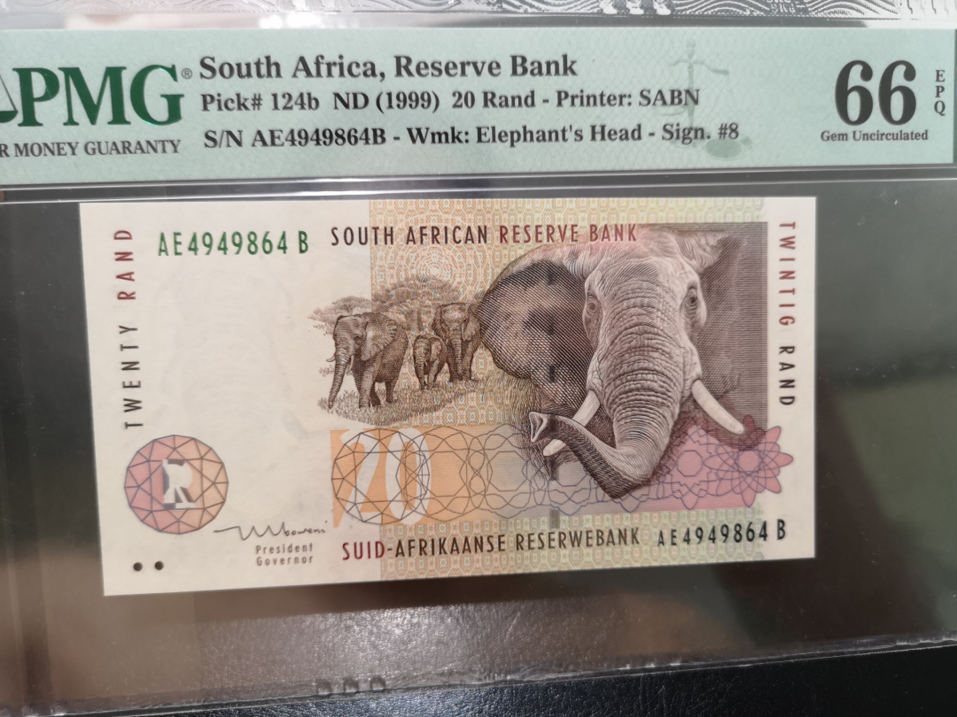 《外钞收藏家》第一百三十期拍卖 1999年南非20 PMG66