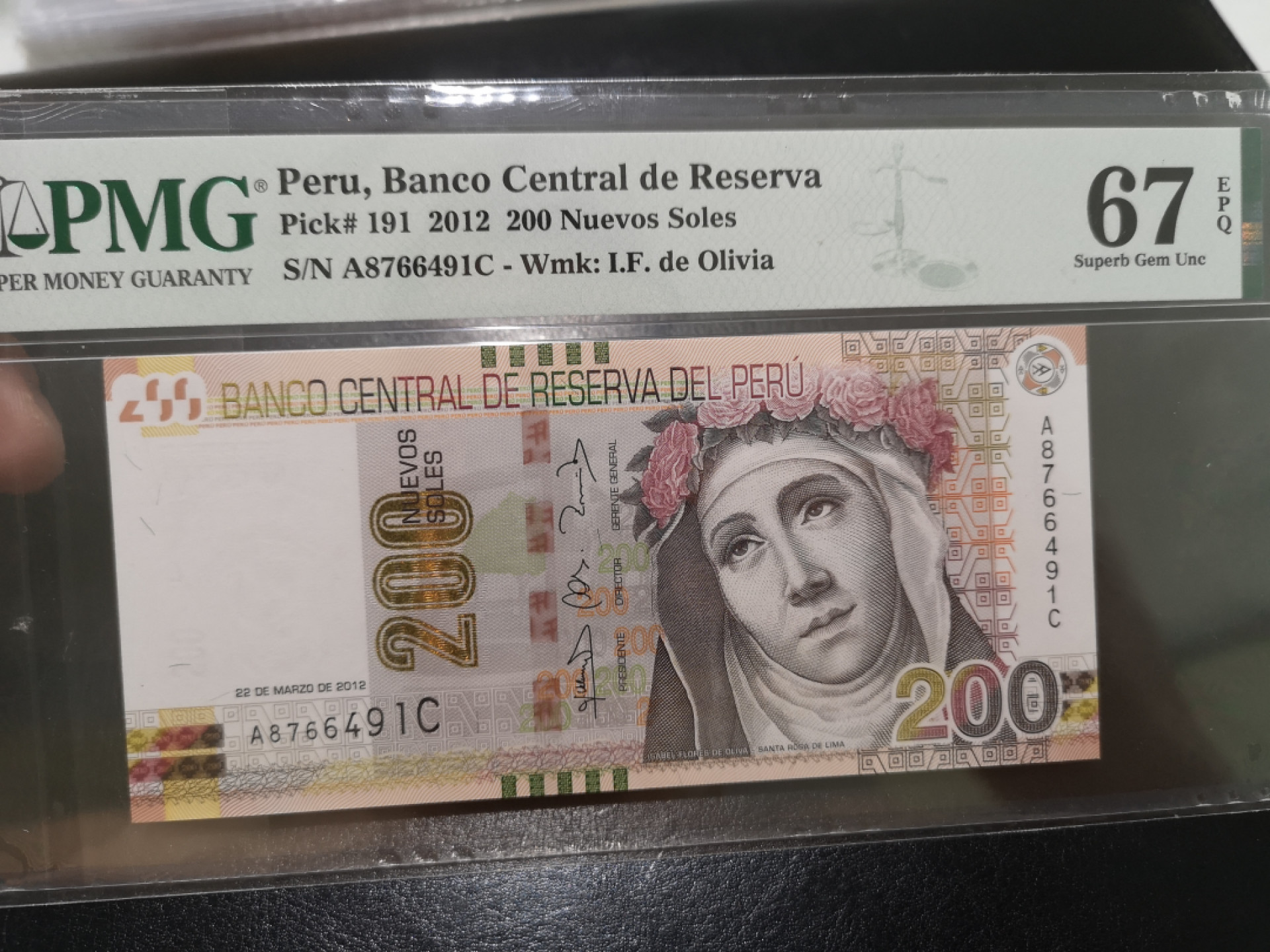 《外钞收藏家》第一百三十期拍卖 2012年秘鲁 200 PMG67