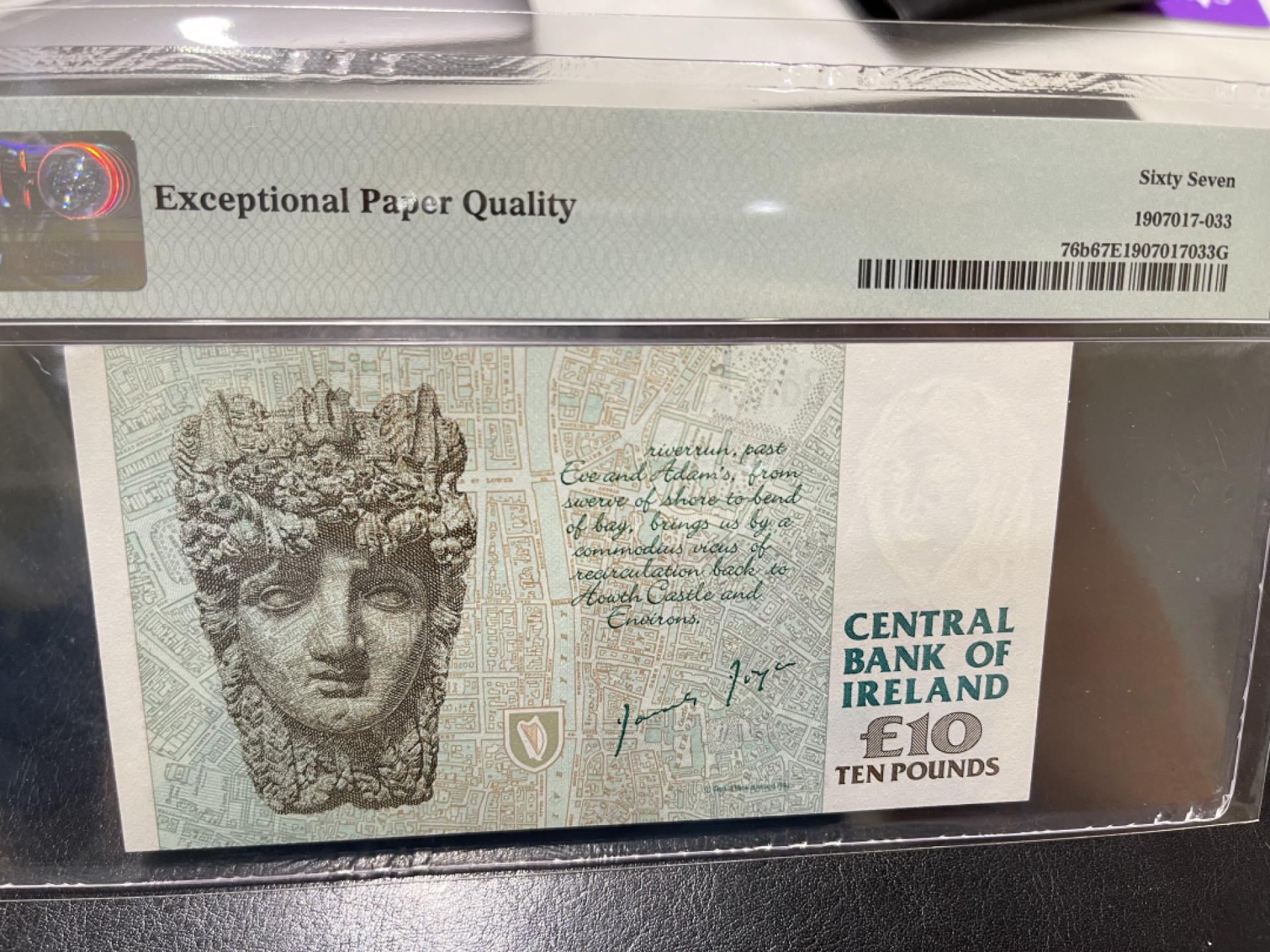 《外钞收藏家》第一百三十期拍卖 爱尔兰末版10镑 PMG67