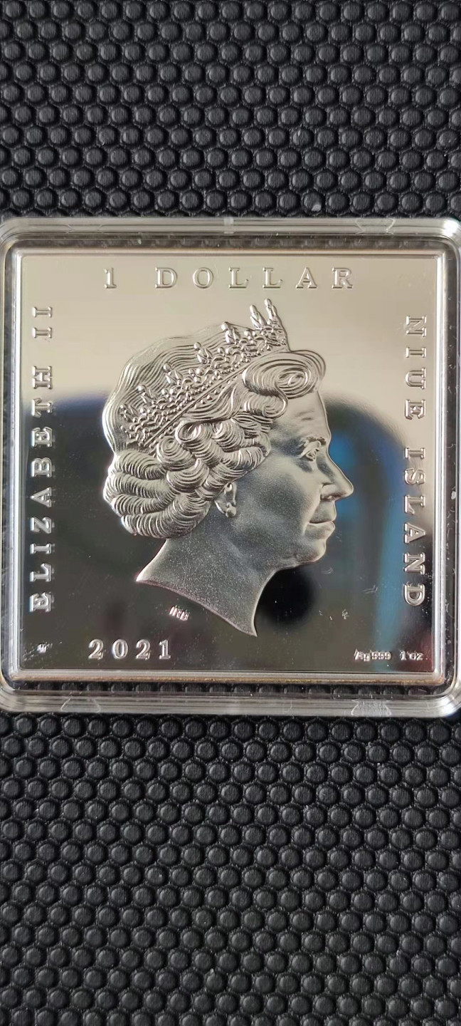 【随心拍&Getcoins】钱币拍卖第102期 纽埃2021年名画系列梵高《鸢尾花》方形银币