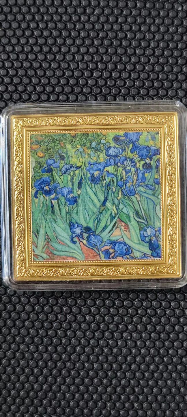 【随心拍&Getcoins】钱币拍卖第102期 纽埃2021年名画系列梵高《鸢尾花》方形银币