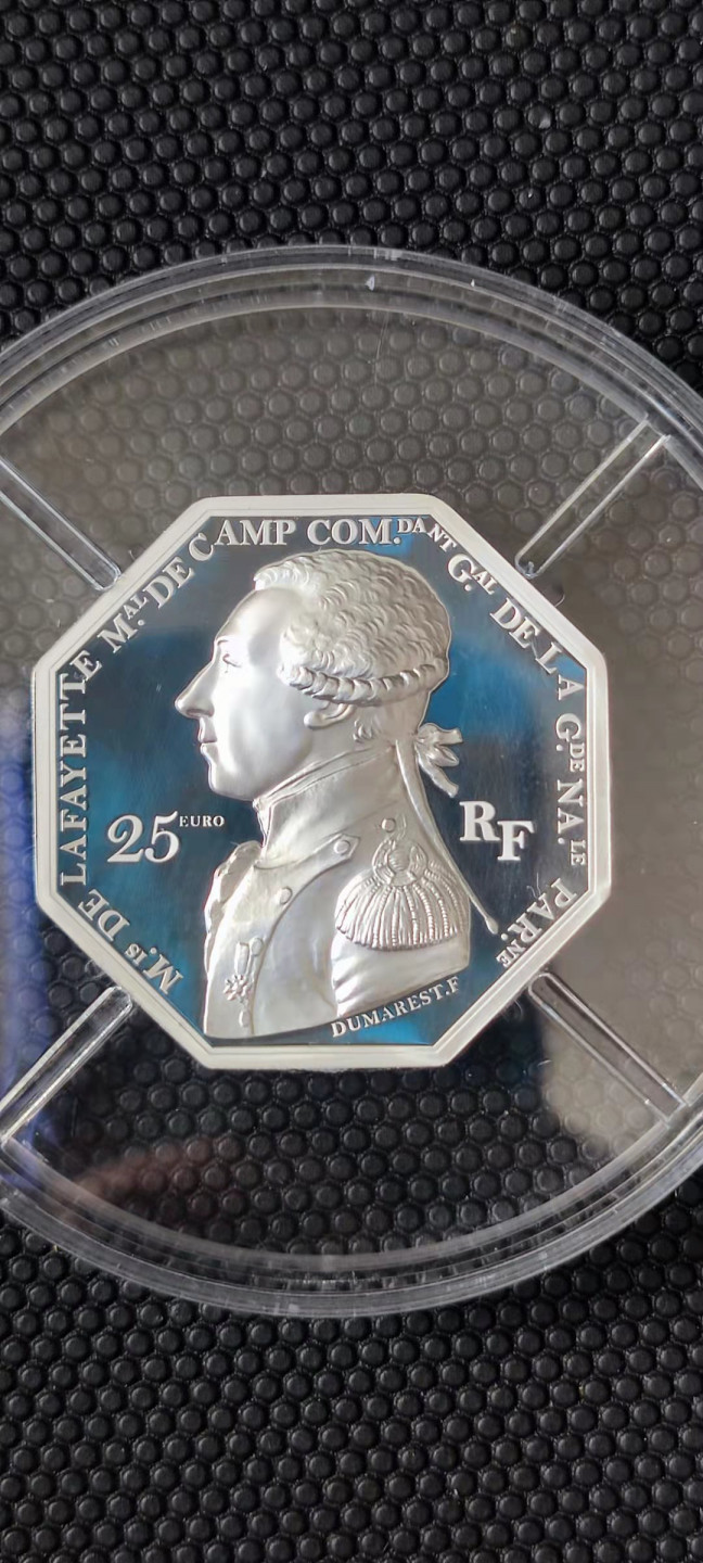 【随心拍&Getcoins】钱币拍卖第102期 法国2020年历史名人拉法耶特多边形2盎司加厚银币
