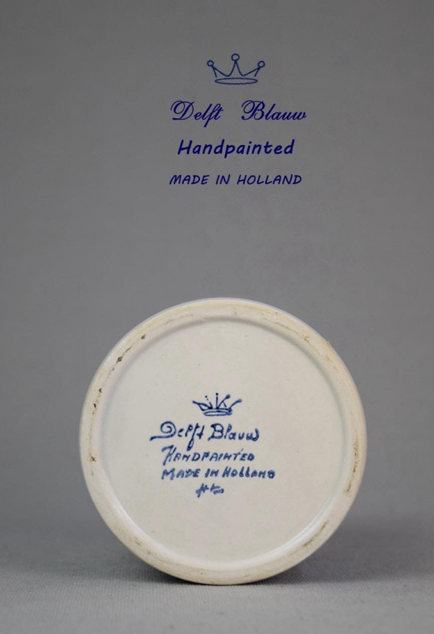 顺兴如意欧洲古董馆 DELFT（代尔夫特）青花瓷豪达圣扬教堂纹饰储物罐（收纳罐、烟丝罐、茶叶罐）摆件