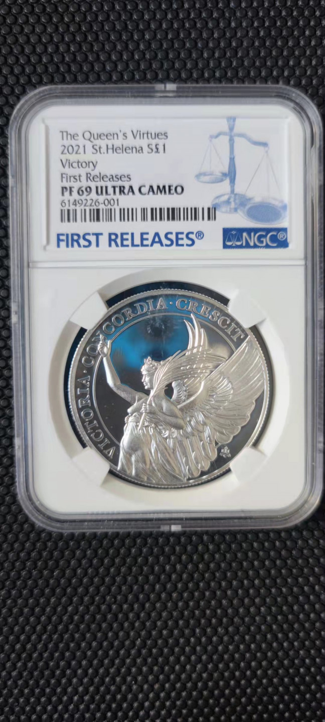 【随心拍&Getcoins】钱币拍卖第102期 圣赫勒拿2021年美德胜利女神1盎司精制纪念银币