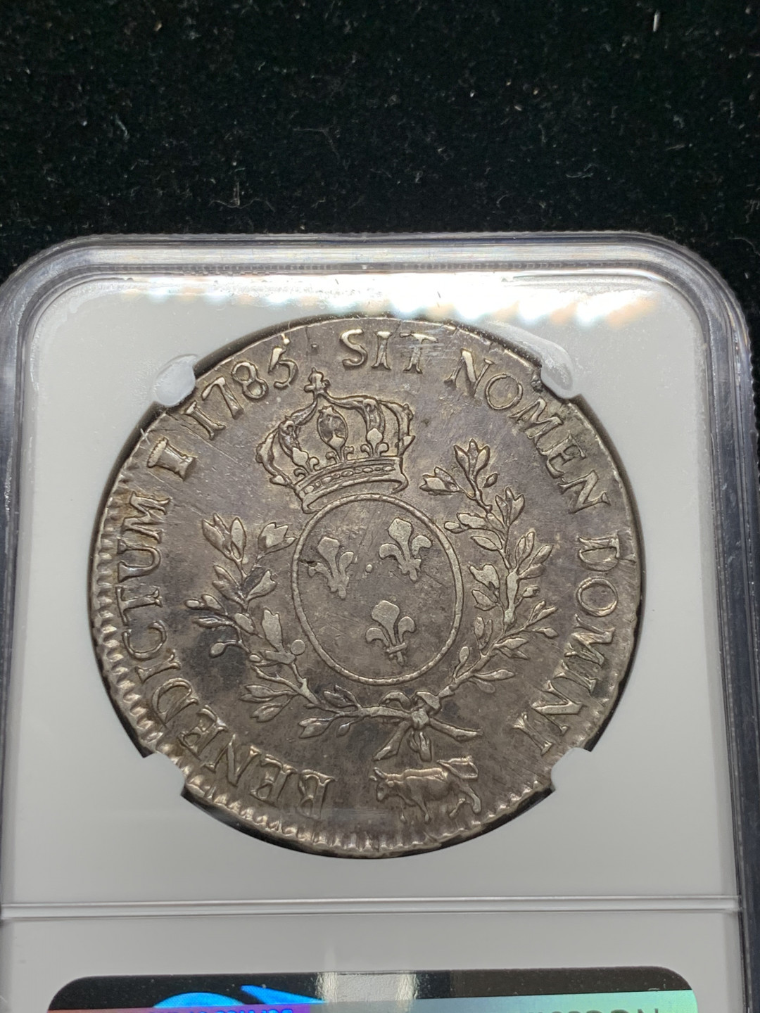 《竞宝斋》钱币微拍-第7场（不限金额顺丰包邮） NGC XF 法国 1785年 路易十六 1埃居 大银币 黑包浆味道一流