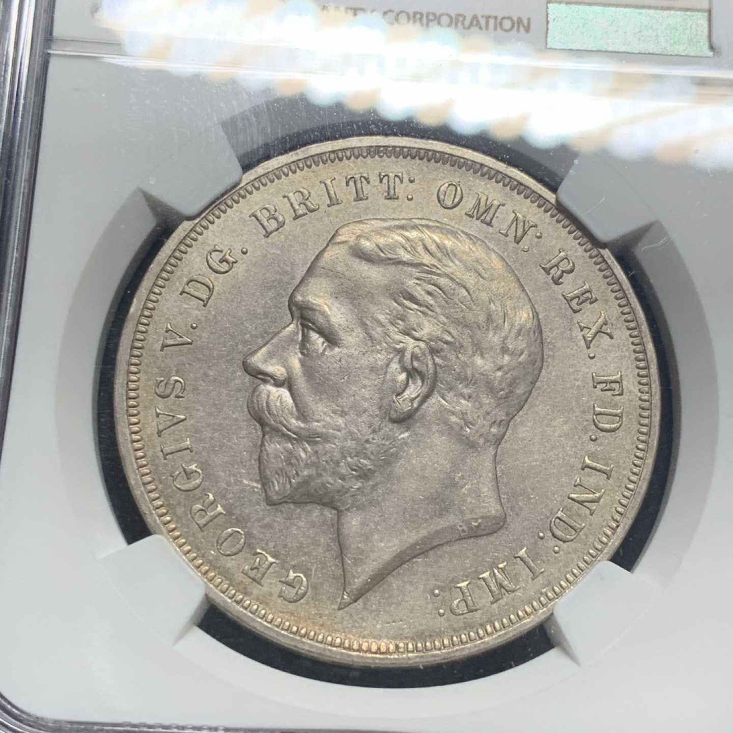 《竞宝斋》钱币微拍-第7场（不限金额顺丰包邮） NGC MS64 英国 1935年 乔治五世 1克朗 马剑 银币 