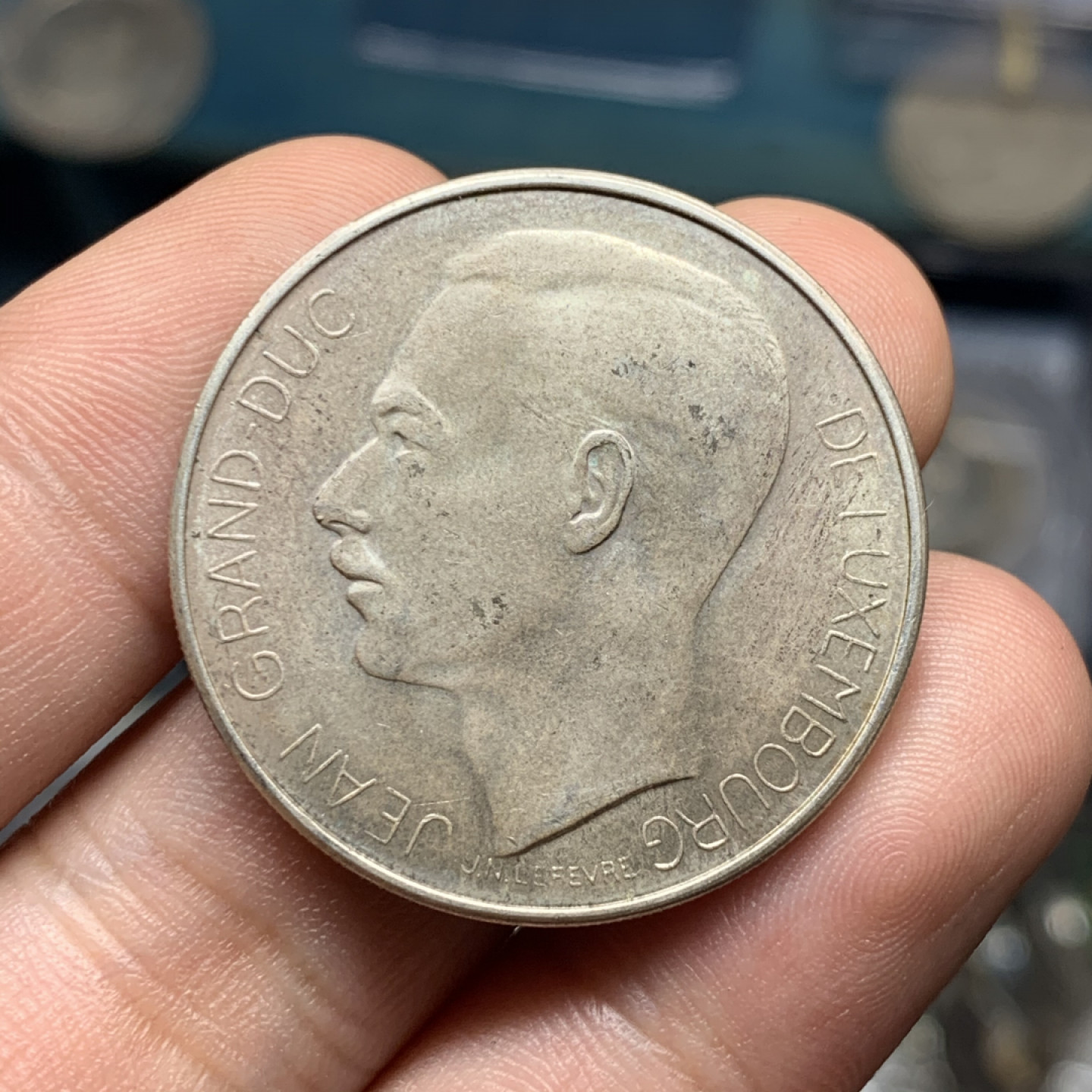 《竞宝斋》钱币微拍-第7场（不限金额顺丰包邮） 卢森堡 1964年 100法郎 纪念银币 17.7g，33mm