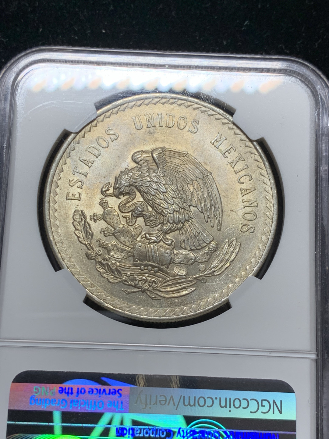 《竞宝斋》钱币微拍-第7场（不限金额顺丰包邮） NGC MS63 墨西哥 1948年 玛雅人 5比索大银币 900高银