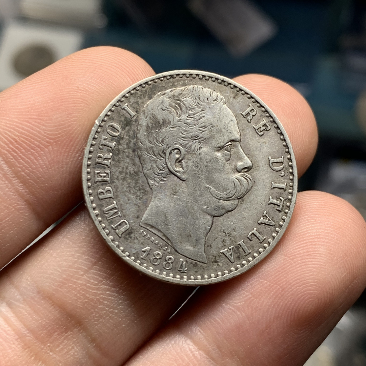 《竞宝斋》钱币微拍-第7场（不限金额顺丰包邮） 意大利 1884年 翁贝托2里拉 银币 9.9g，27mm 这样的品相已经难得了