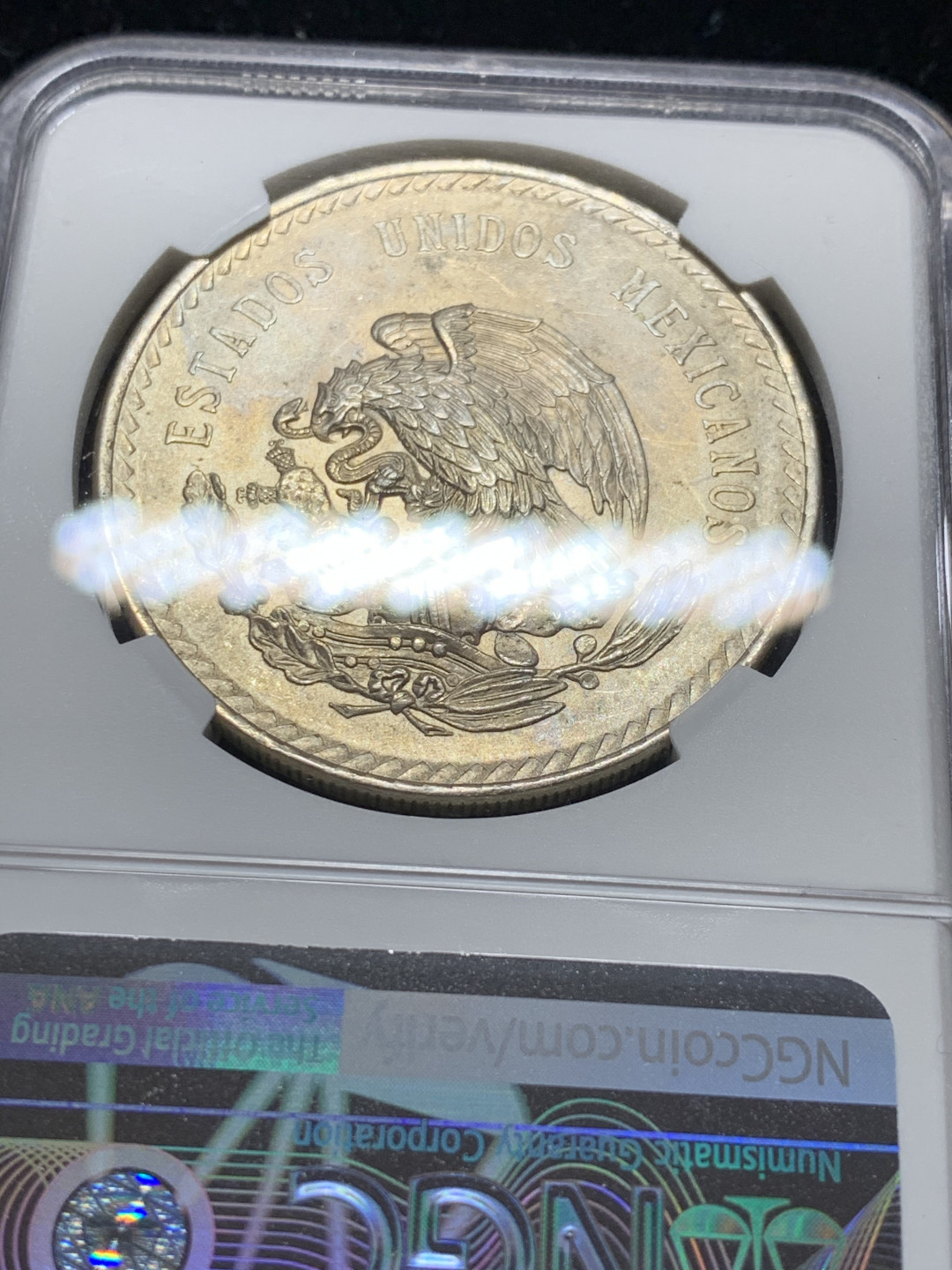 《竞宝斋》钱币微拍-第7场（不限金额顺丰包邮） NGC MS63 墨西哥 1948年 玛雅人 5比索大银币 900高银