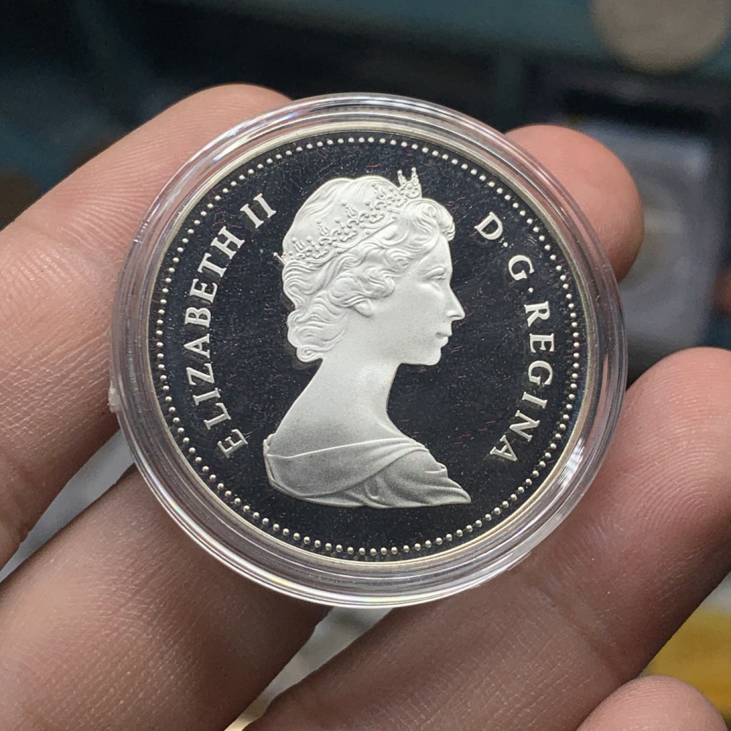 《竞宝斋》钱币微拍-第7场（不限金额顺丰包邮） 加拿大 1983年 埃德蒙顿大运会 一元 精制纪念 银币 原盒