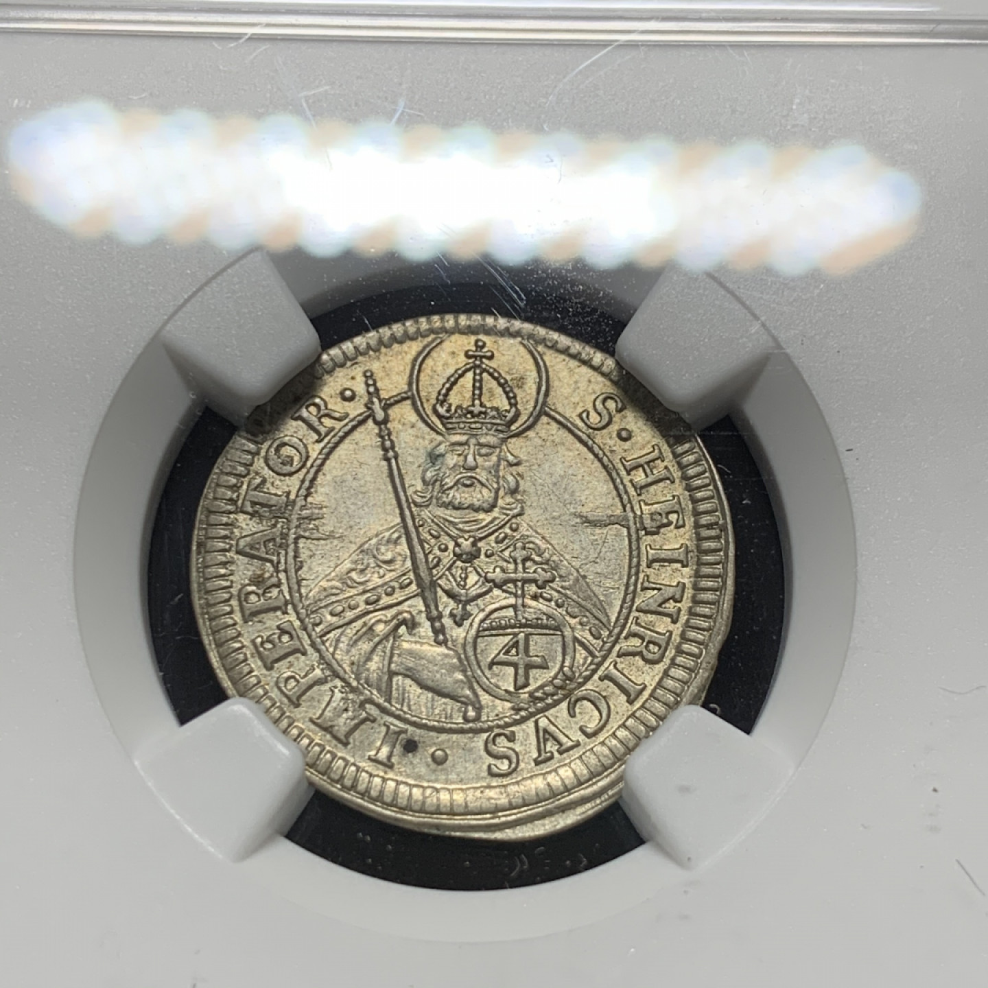 《竞宝斋》钱币微拍-第7场（不限金额顺丰包邮） 亚军 NGC MS61 德国班贝格 1698年 4K 银币 稀少品种