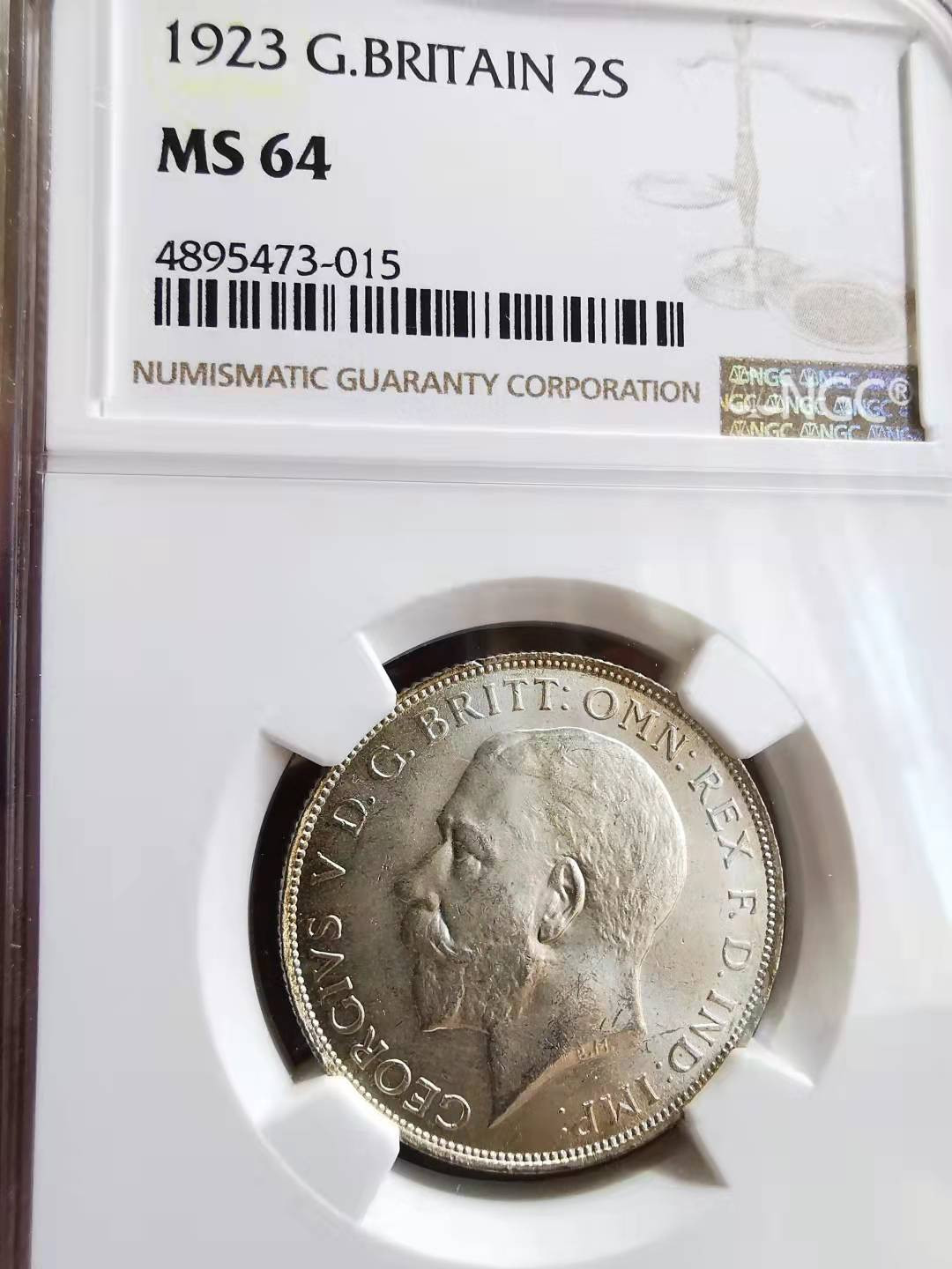 凡希社世界钱币微拍第一百七十二期 1923英国乔五半克朗NGC-MS64