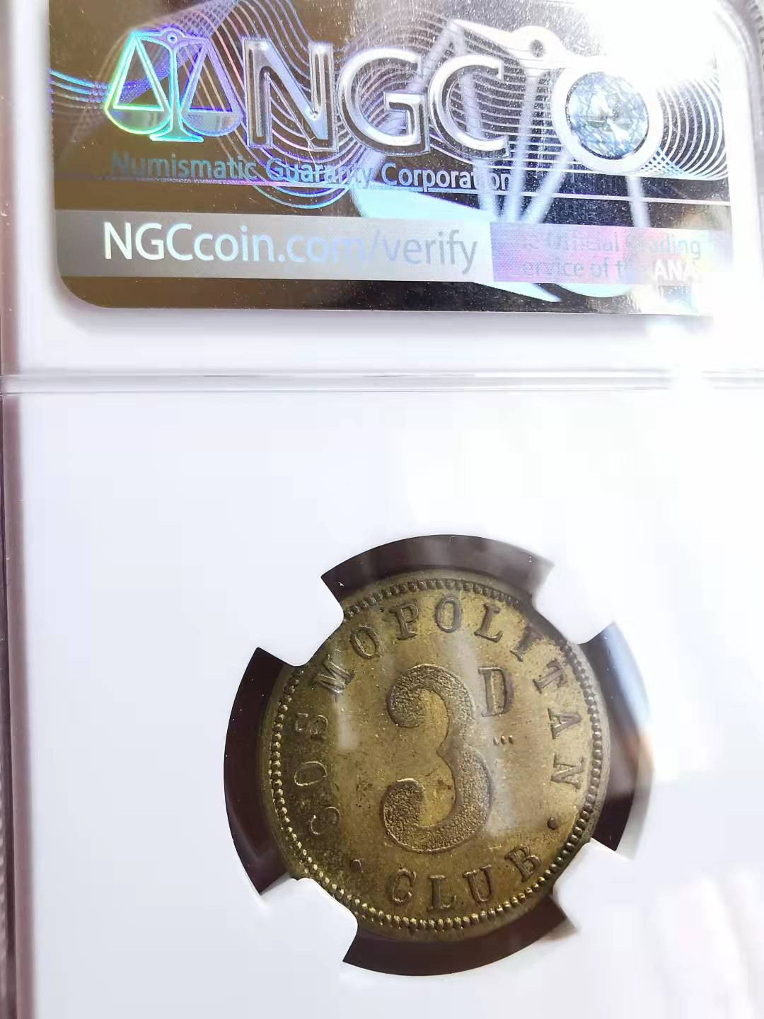 凡希社世界钱币微拍第一百七十二期 荐！1905新西兰WANGANUI土著3便士代用币NGC-MS63稀见！