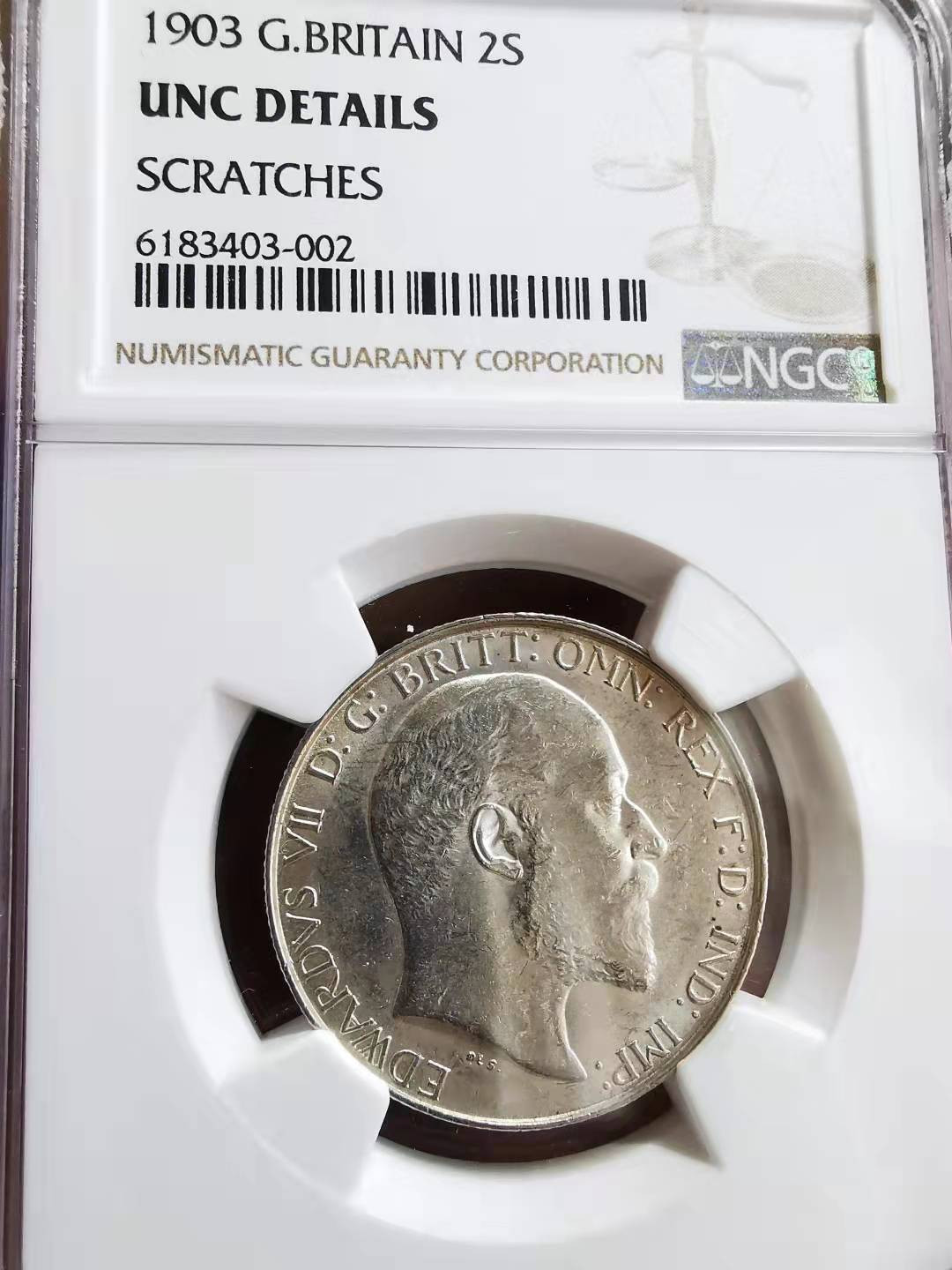 凡希社世界钱币微拍第一百七十二期 1903爱七海神佛罗林NGC-UNCD