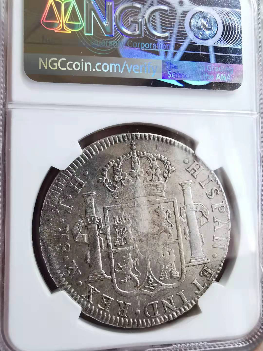 凡希社世界钱币微拍第一百七十二期 1808MO墨西哥卡四双柱NGC-MS61