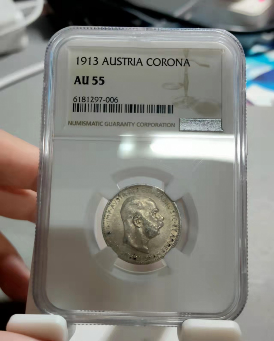 萌新换藏拍卖一 ngc ms55 奥地利1913年1克朗银币