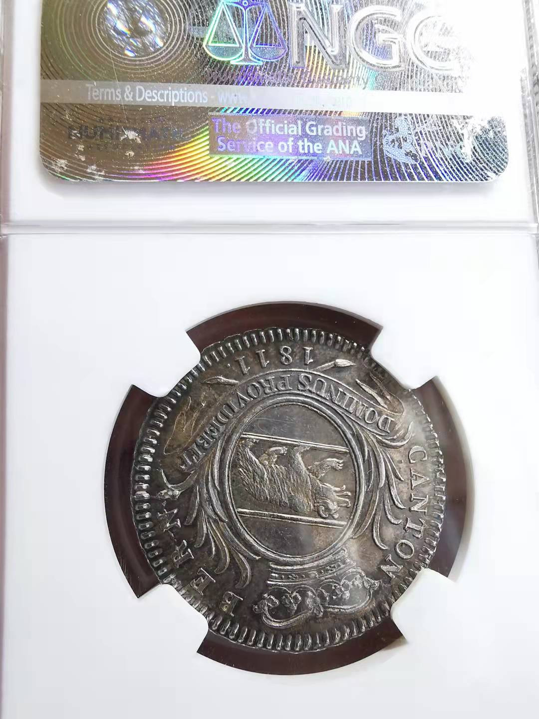 凡希社世界钱币微拍第一百七十二期 荐！1811瑞士伯尔尼法郎NGC-MS62