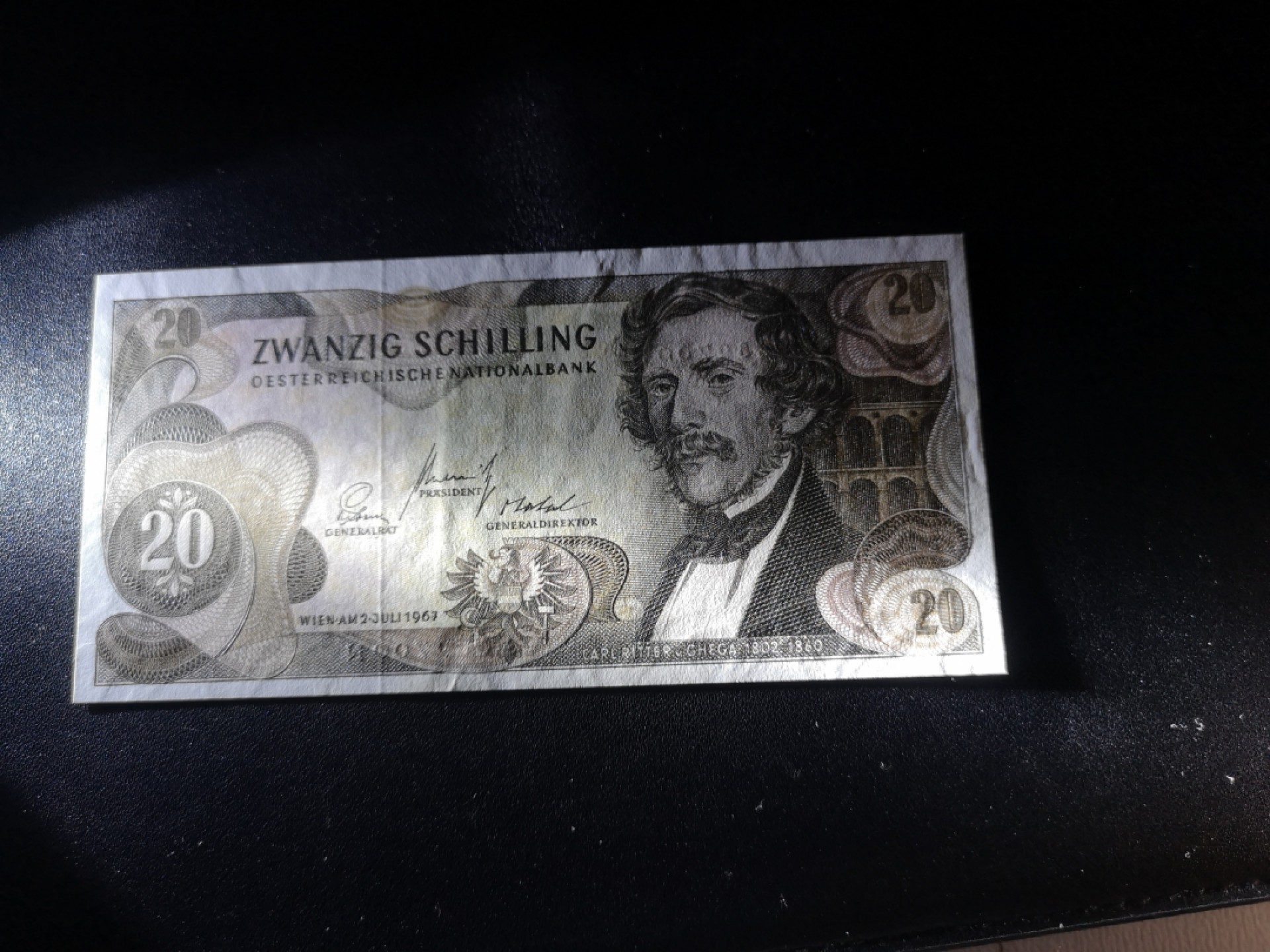 《外钞收藏家》金九银十双拍9号场（总133期）（本期72件） 1967年奥地利20先令 全新UNC