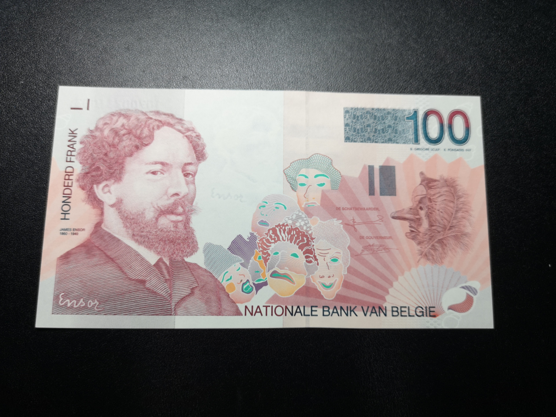 《外钞收藏家》金九银十双拍9号场（总133期）（本期72件） 比利时末版100法郎 全新UNC