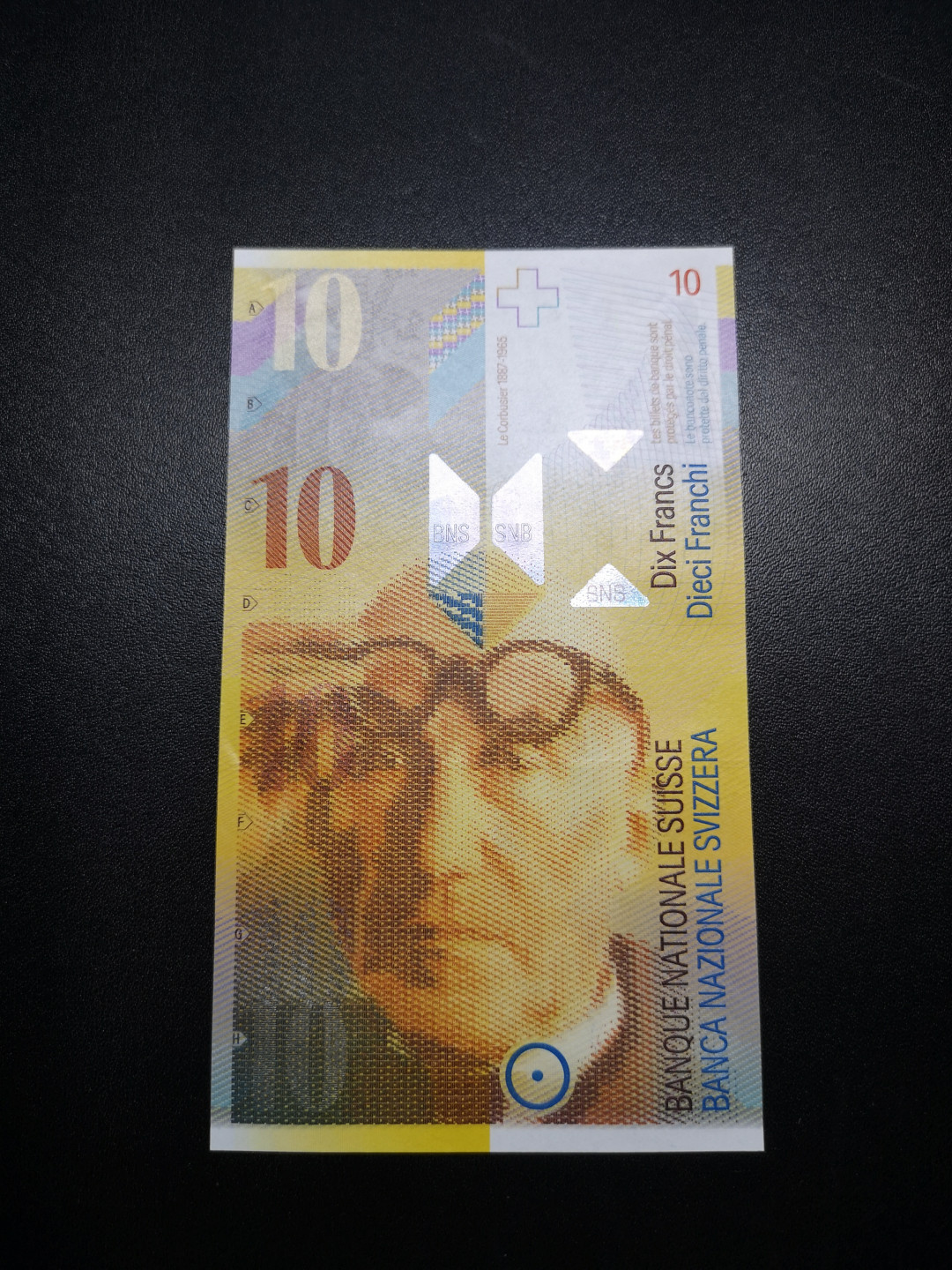 《外钞收藏家》金九银十双拍9号场（总133期）（本期72件） 2013年瑞士人像版 10法郎 全新UNC