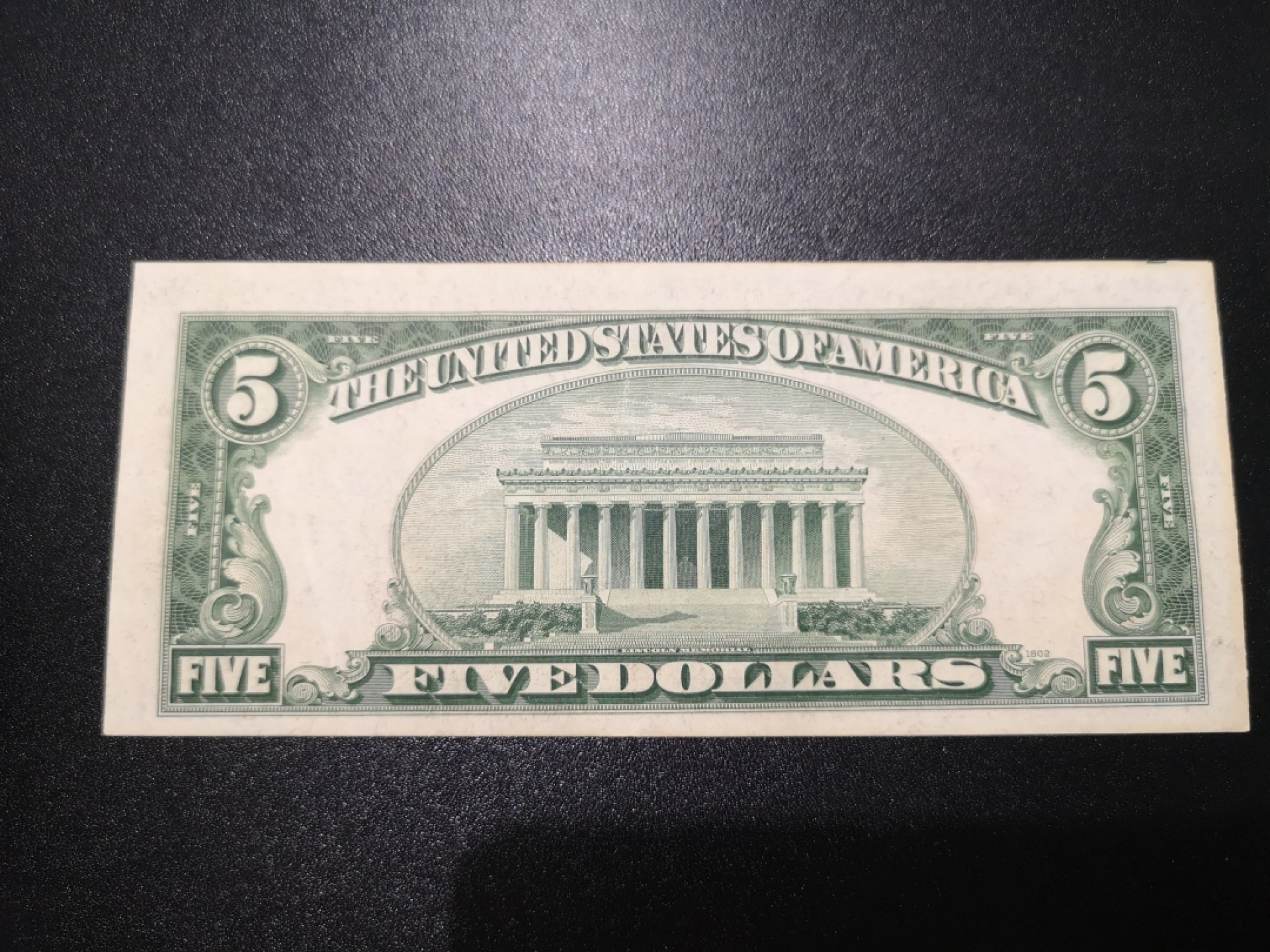 《外钞收藏家》金九银十双拍9号场（总133期）（本期72件） 1928年5美元 红库印 年代久变有泛黄 近全新 