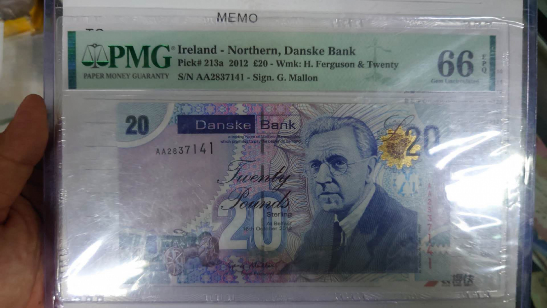 今晚八点半【囧羊收藏】精选微拍第38期暨2021年第二十九期 评级裸钞混合场 2012年北爱尔兰20镑 首发AA冠PMG66E