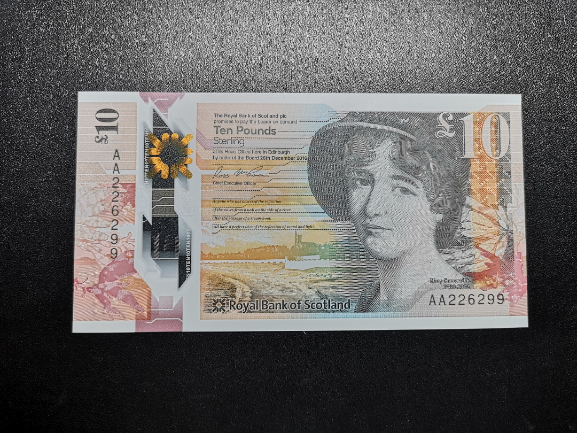 《外钞收藏家》金九银十双拍9号场（总133期）（本期72件） 2016年苏格兰皇家银行 10镑 AA冠首发冠 无47 靓号 全新UNC