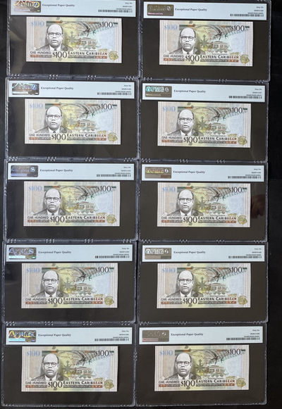 小福收藏团购第50期 东加勒比2015年100元  P-55b PMG66 EPQ 美洲精美评级币