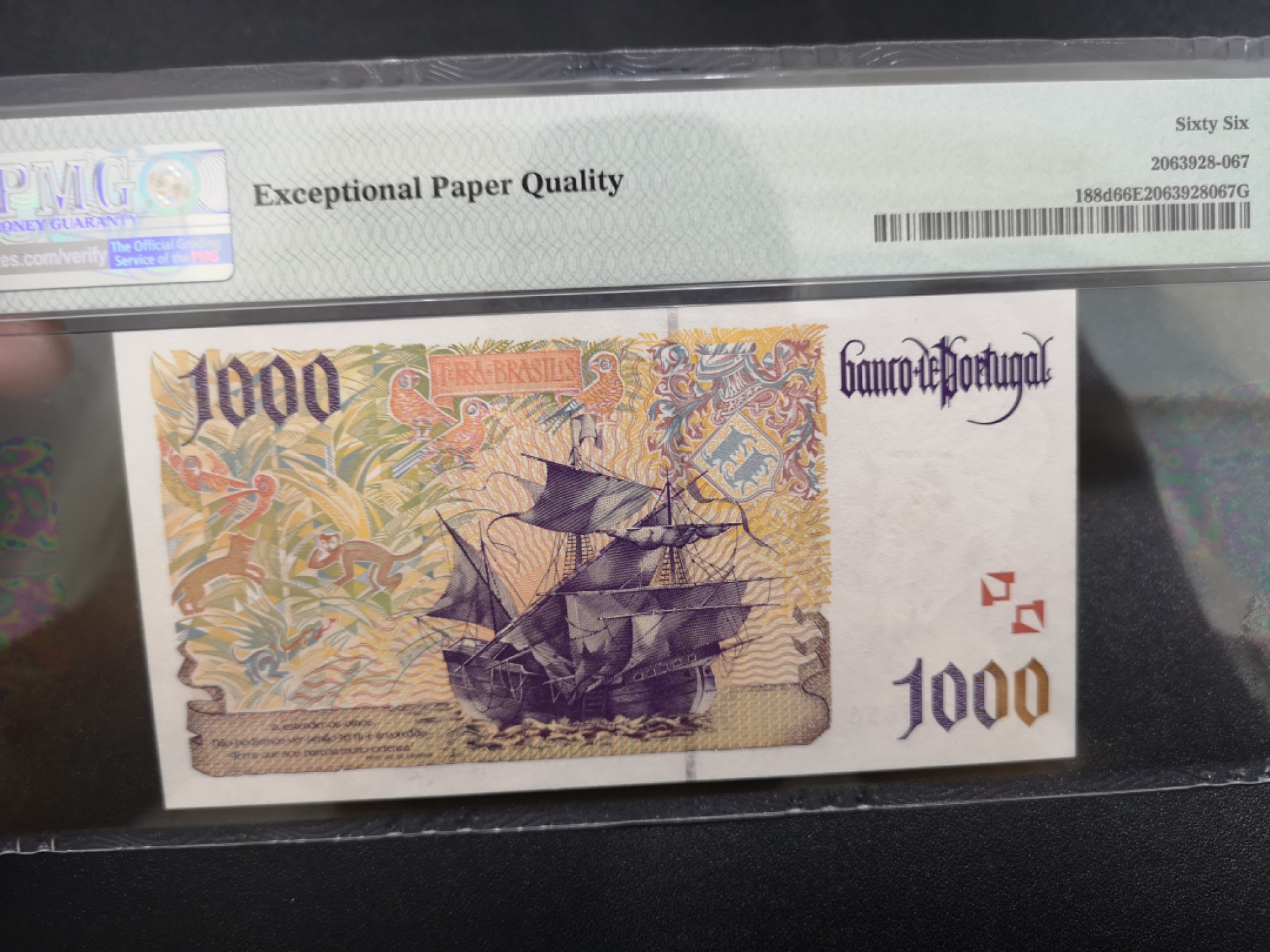 《外钞收藏家》金九银十双拍9号场（总133期）（本期72件） 2000年葡萄牙1000 PMG66