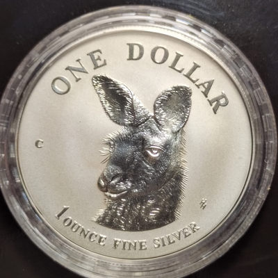0起1加-纯粹捡漏拍-44场 - 澳大利亚1995年1元袋鼠反精制克朗型大银币-原卡装