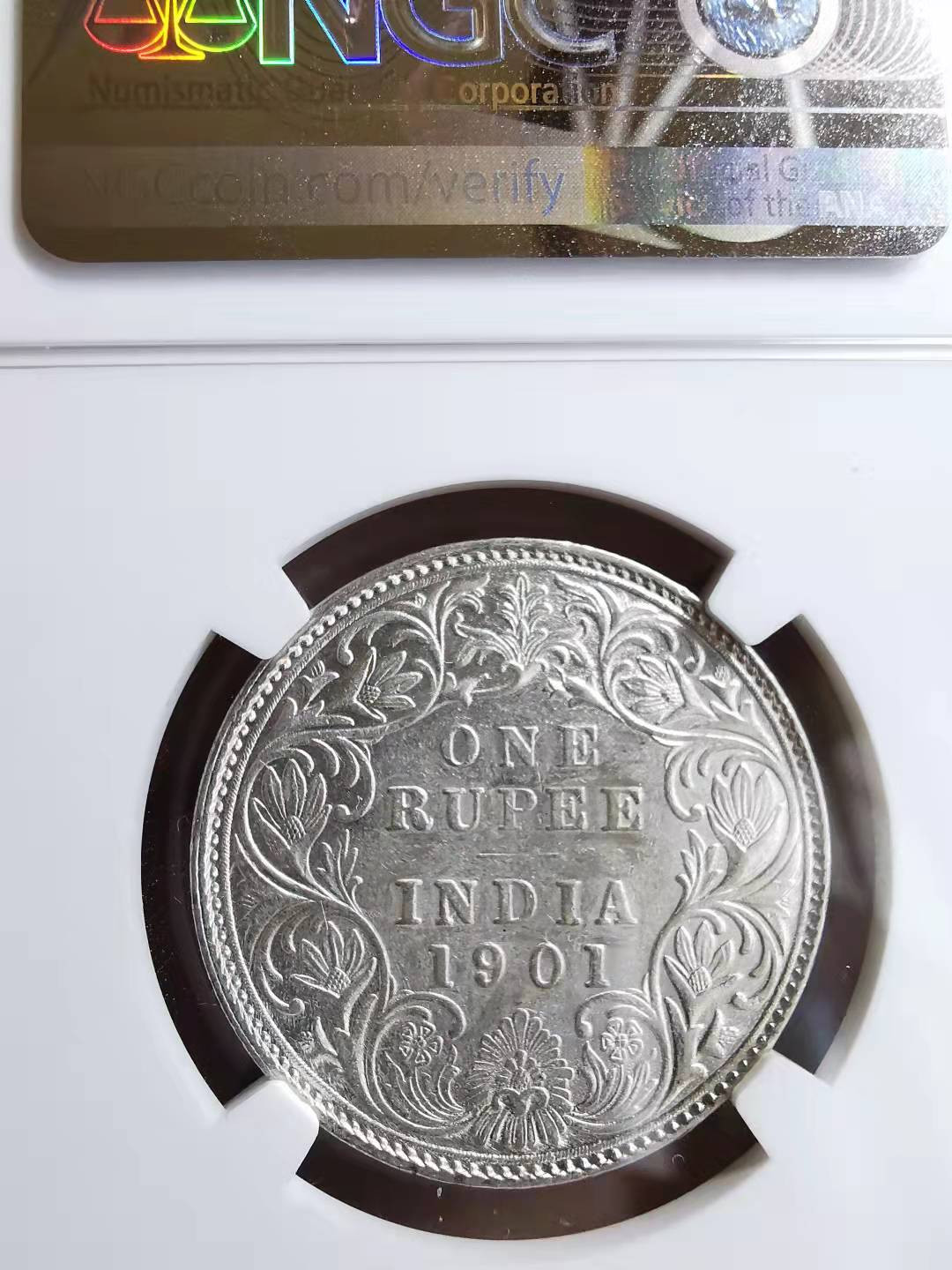 凡希社世界钱币副品交流自动拍⑤ 1901B英属印度小维卢比NGC-AU58
