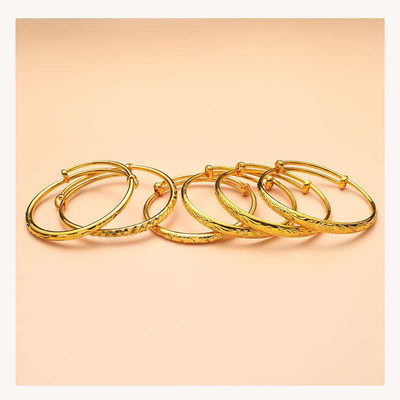 开心收藏拍卖第350期 - 越南沙金女款推拉手镯，福字，龙凤，满天星，式样多，任选